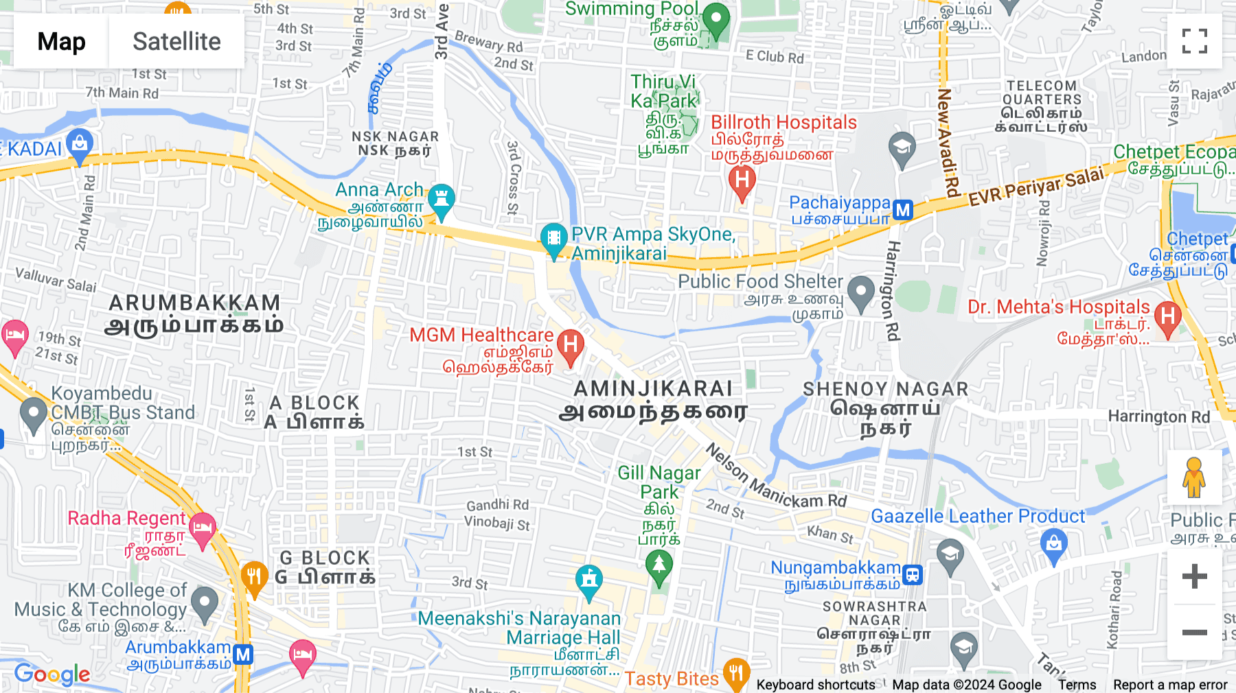 Click for interative map of The Trapezium, Nelson Manickam Rd, Rajaram Mehta Nagar, Aminjikarai, Chennai, Chennai