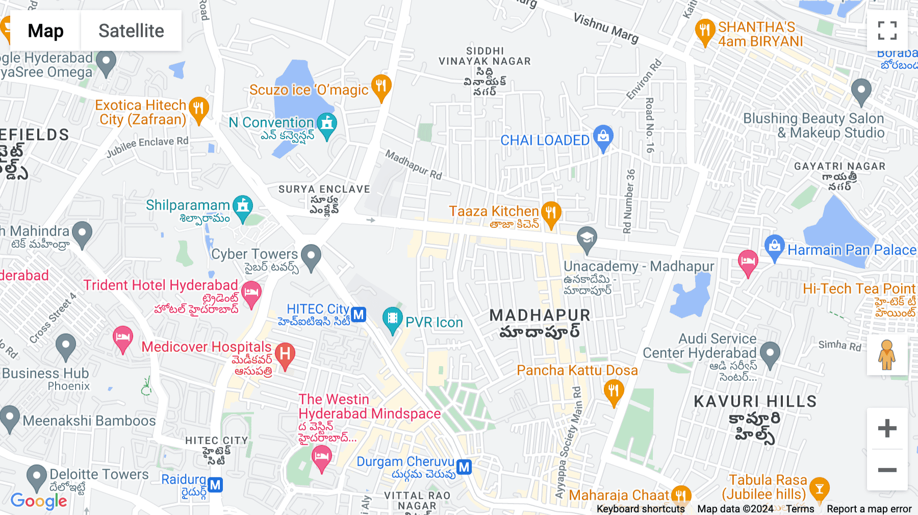 Click for interative map of 1F, A2 Square Building, Jaihind Gandhi Road, Opp. Best Western Ashoka Hotel, VIP Hills, Silicon Valley, Madhapur, Hyderabad