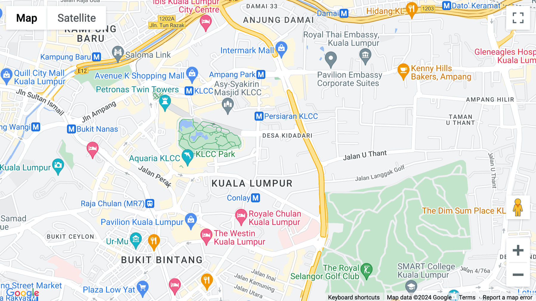 Click for interative map of Level 24 and 25 Naza Tower, Platinum Park, No.10 Persiaran KLCC, Wilayah Persekutuan Malaysia, Kuala Lumpur