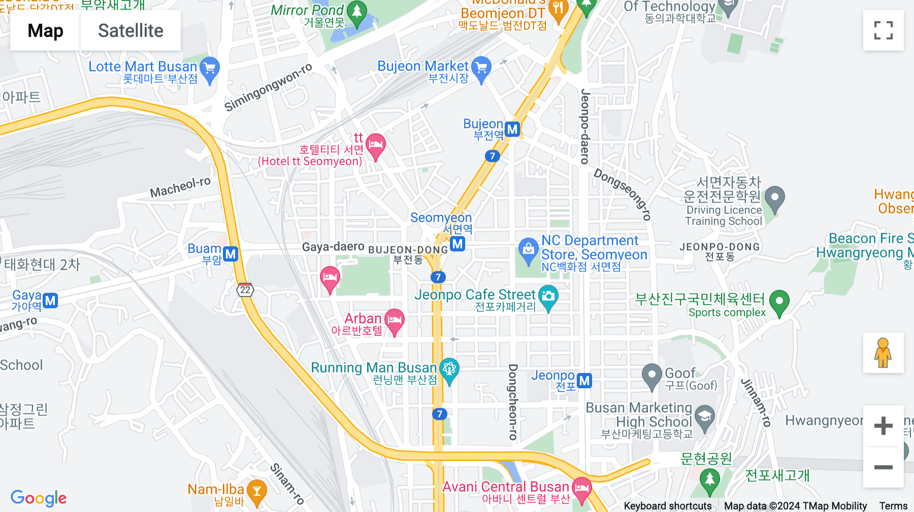 Click for interative map of 155-1 Bujeon-dong Busanjin-gu Busan 47291, Seojeon-ro Busanjin-gu, Busan