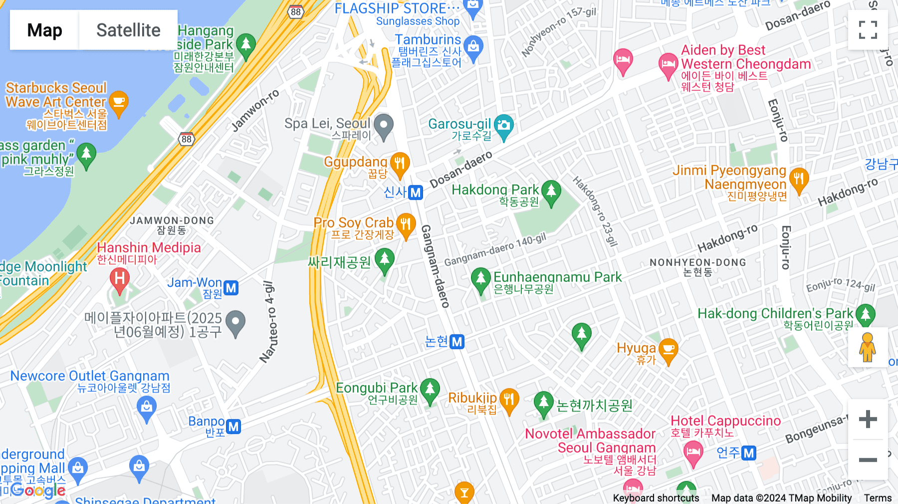 Click for interative map of 18-3 Nonhyun-dong, Gangnam-gu, Sinsa, Seoul