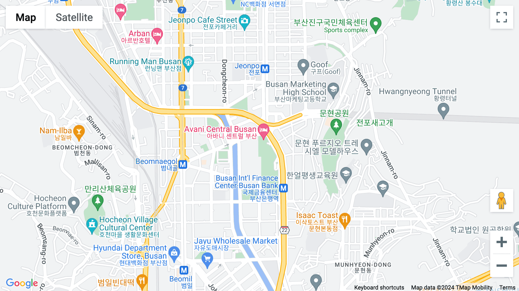 Click for interative map of BIFC, 1227-2 Munhyeon-dong Nam-gu, Busan
