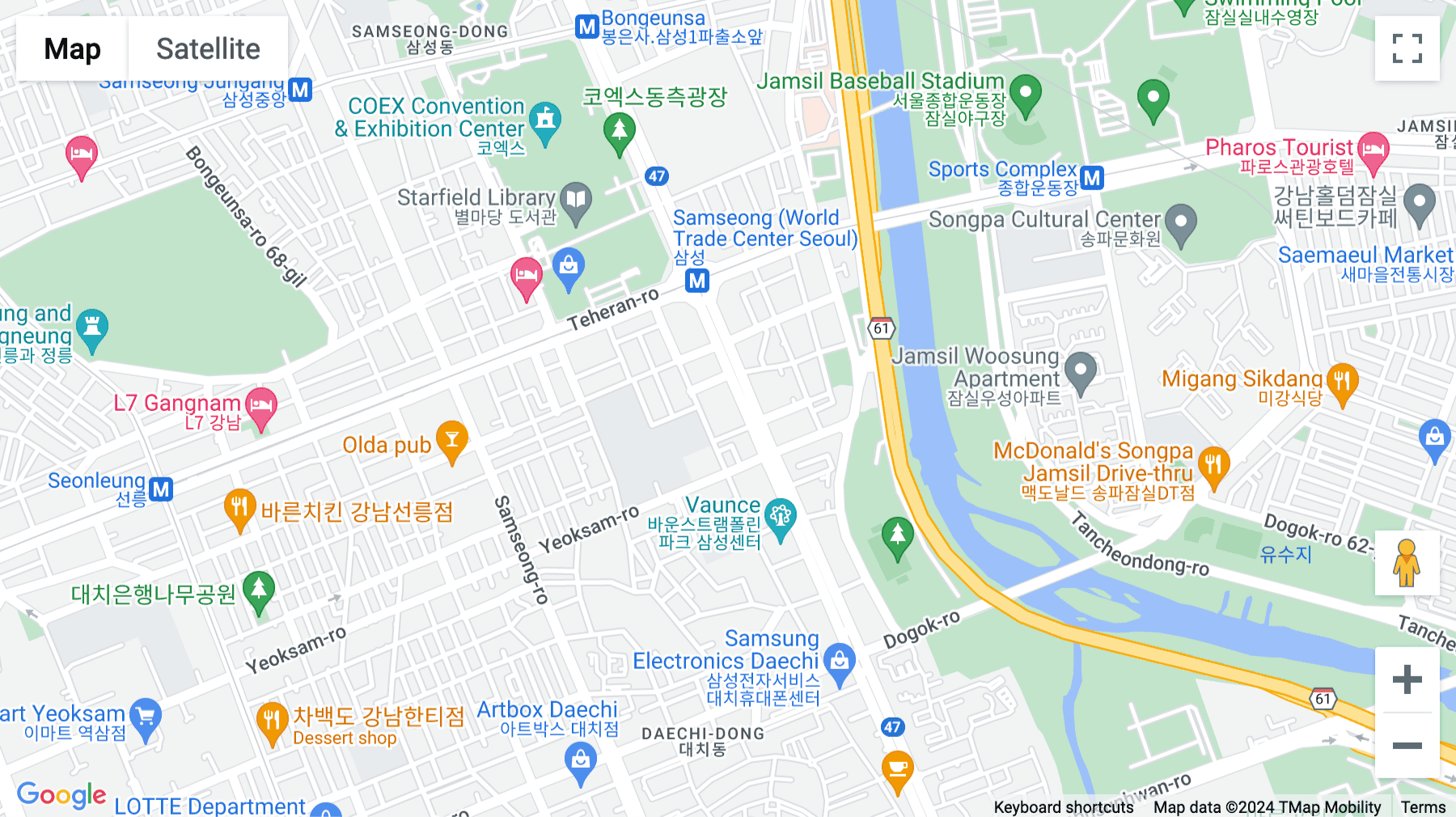 Click for interative map of Yeongdong-daero 417, 948, Daechi-dong, Gangnam-gu 1st Basement Level, 1st Floor, Autoway Tower, Seoul