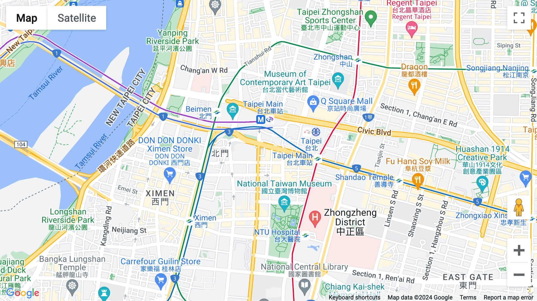 Click for interative map of 2F, No 72, Sec. 1, Zhongxiao West Rd, Taipei City, Taipei