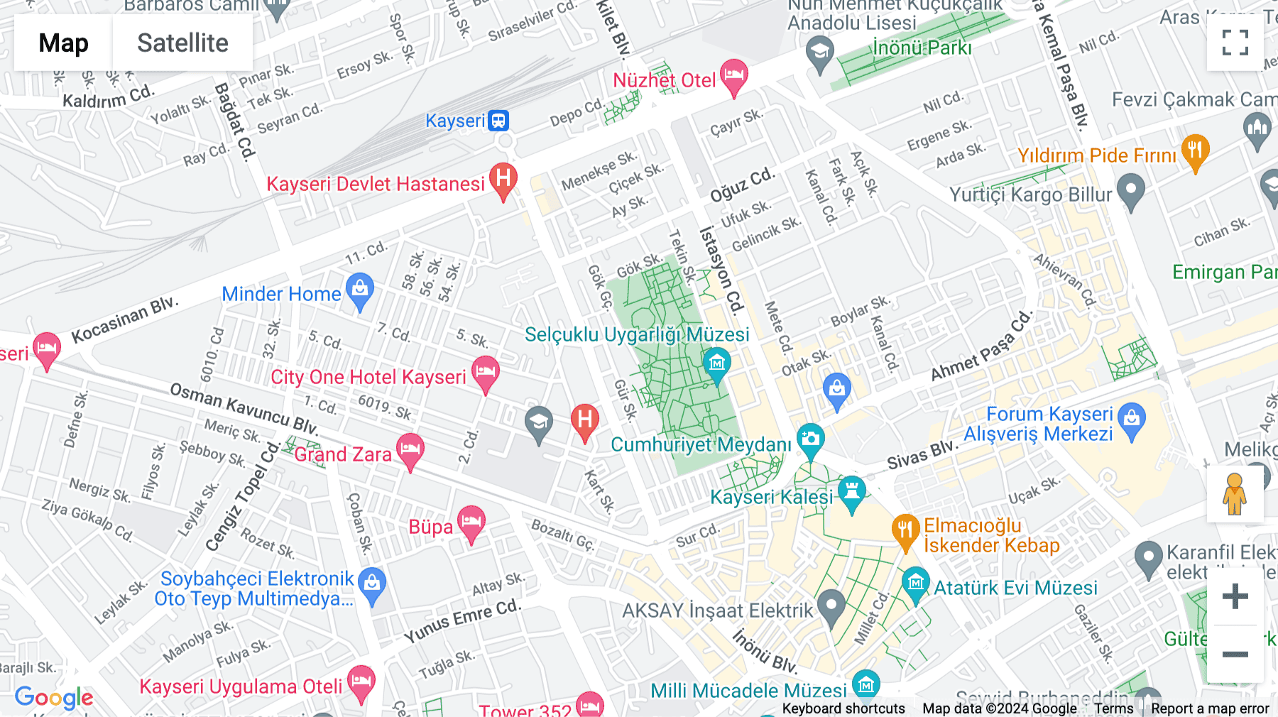 Click for interative map of Gevher Nesibe Mah. Gür Sok. No: 10, Ofisim Kayseri B Blok Kocasinan/Kayseri, Kayseri