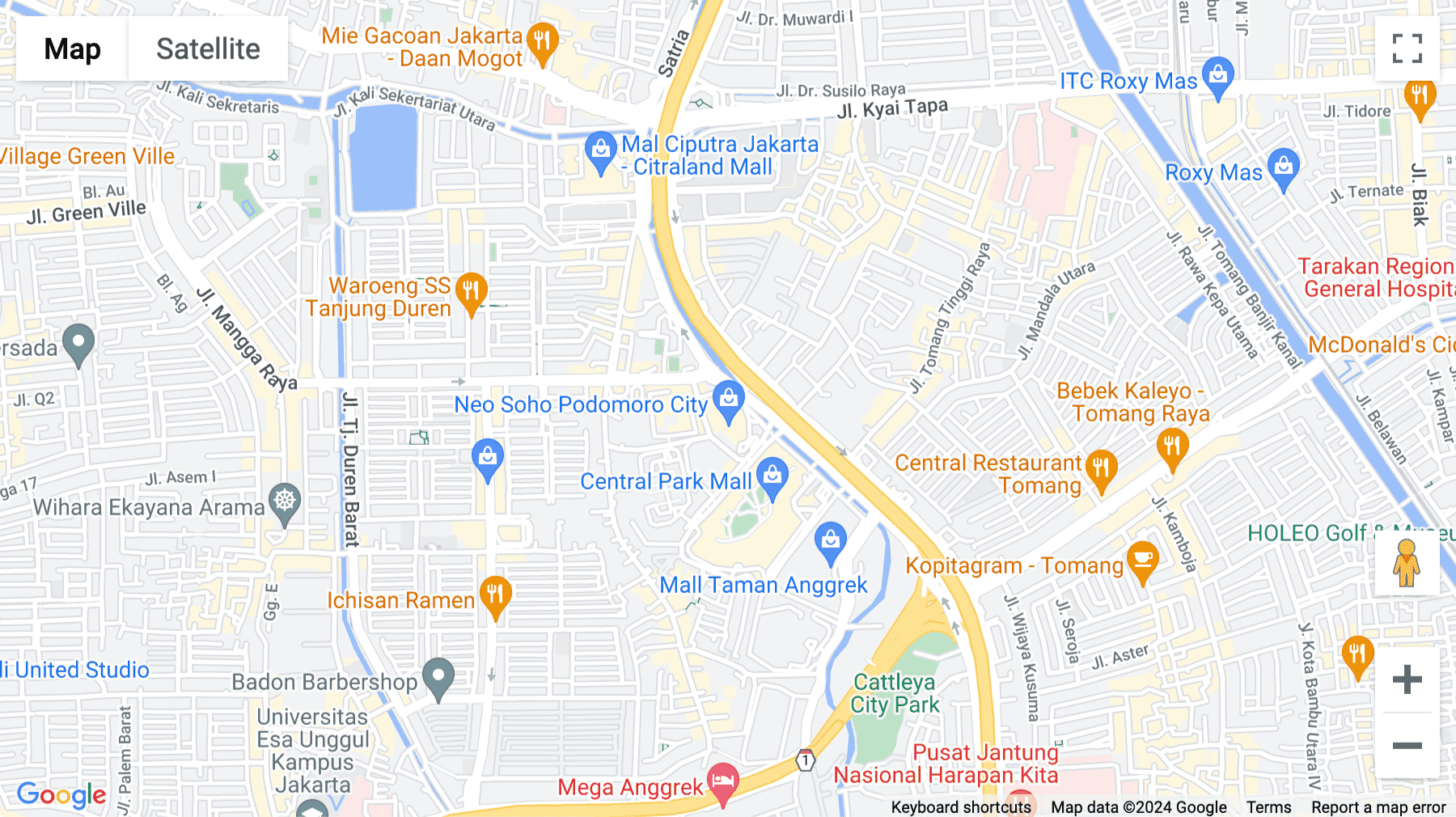 Click for interative map of SOHO Capital 32F Unit 7, Jalan S Parman Kav 28, Grogol Petamburan, Jakarta