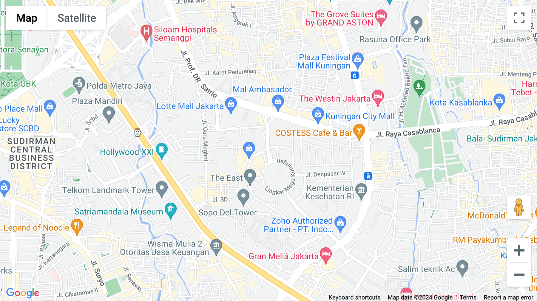 Click for interative map of Menara Rajawali, 1st & 2nd Floor , Jl. DR Ide Anak Agung Gde Agung, Kawasan Mega Kuningan, Jakarta Selatan, Jakarta