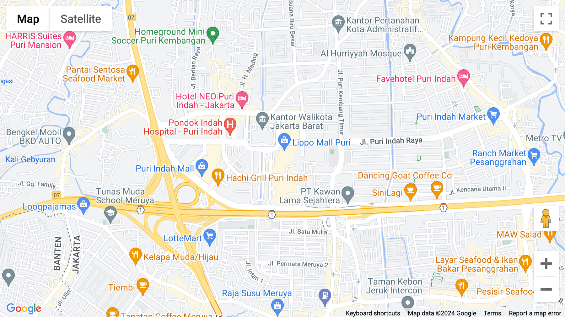Click for interative map of Lippo Mall Puri, Puri Indah CBD, Jl. Puri Indah Raya, Kembangan Selatan, Jakarta Barat, Jakarta
