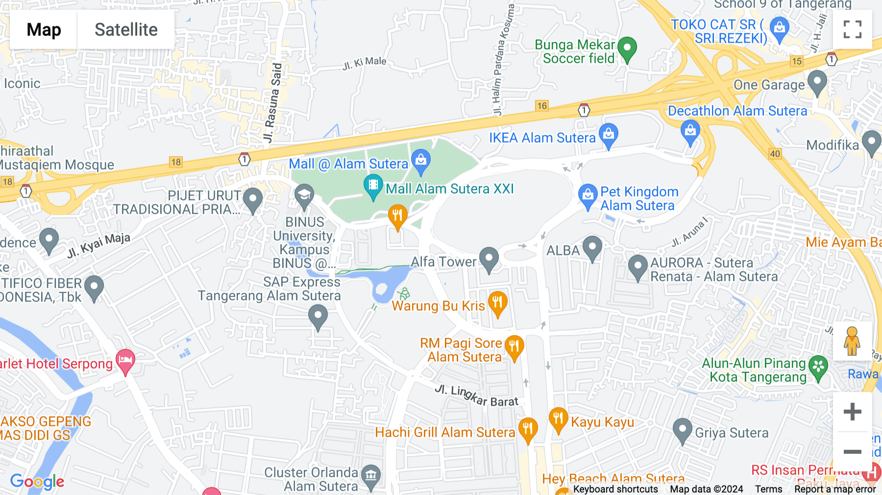Click for interative map of The Prominence Alam Sutera Level 28 Jl. Jalur Sutera Barat No. 15, Alam Sutera, Kota Tangerang, Banten, Tangerang