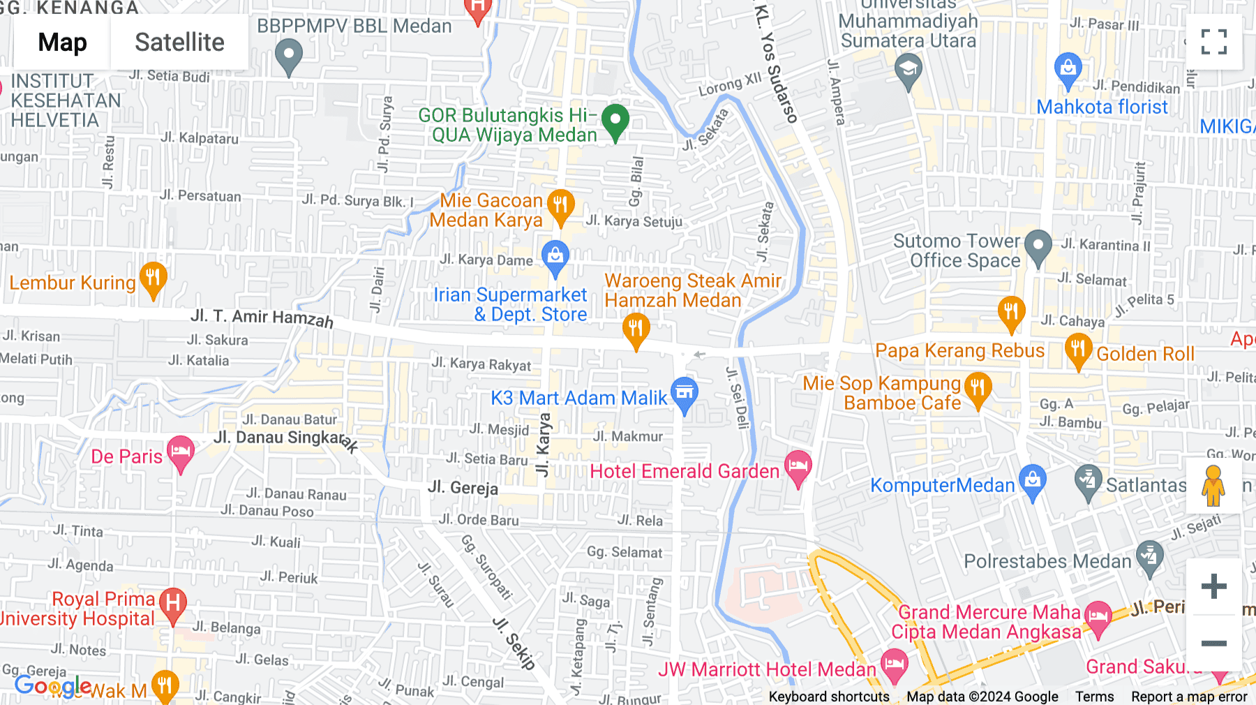 Click for interative map of Jl. T. Amir Hamzah No.38A, Sei Agul, Kec. Medan Bar, Kota Medan, Sumatera Utara, Medan