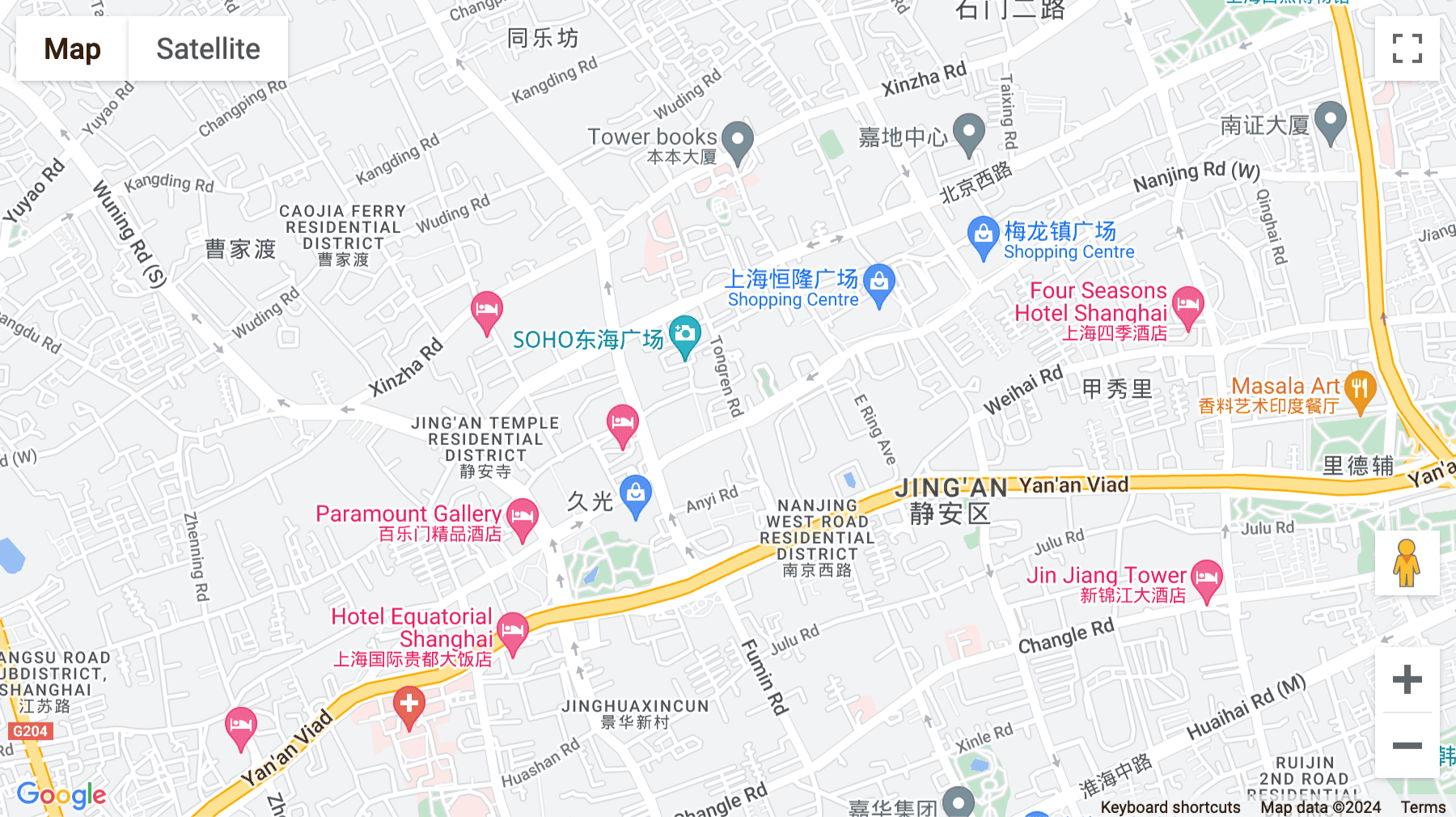 Click for interative map of Level 38 United Plaza, 1468 West Nanjing Road, Jing An District, Shanghai