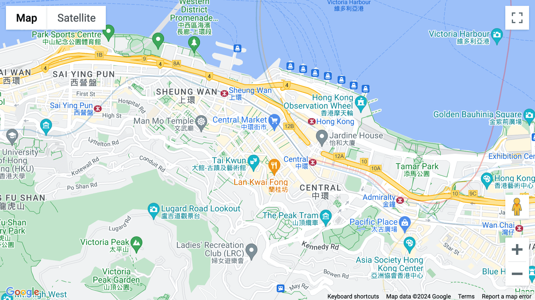 Click for interative map of L3 World Trust Tower, 50 Stanley Street, Central, Hong Kong