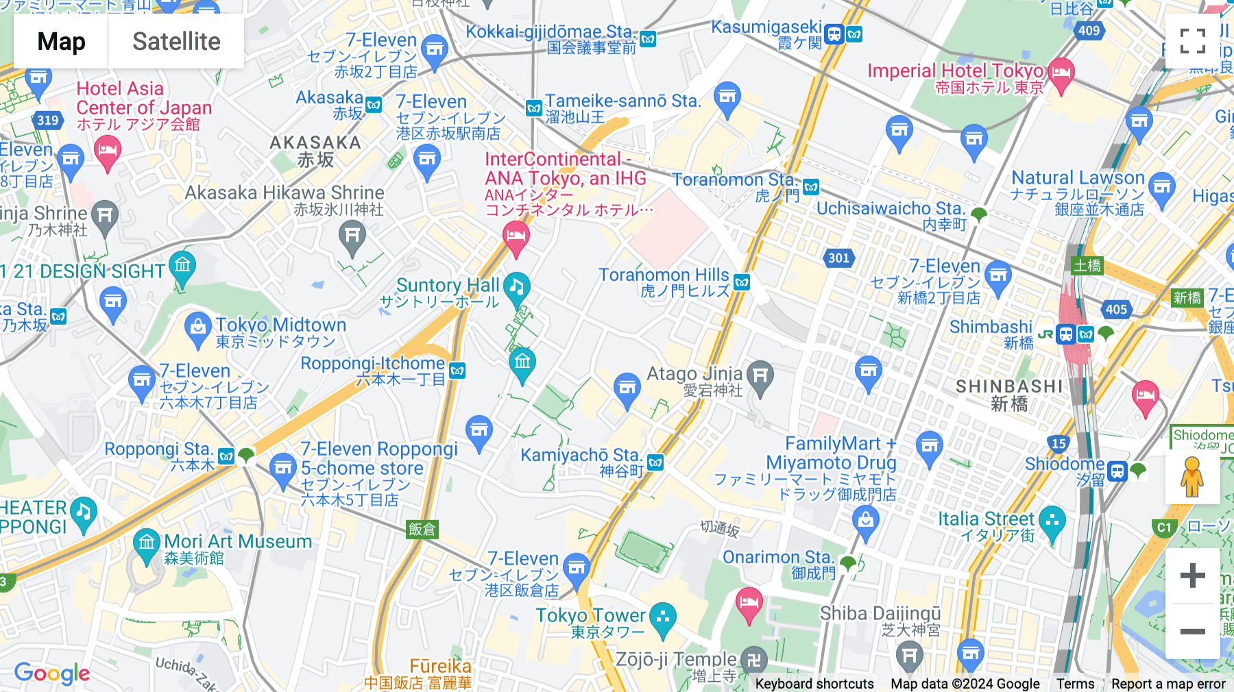 Click for interative map of 19F Toranomon Towers office, 4-1-28 Toranomon, Tokyo