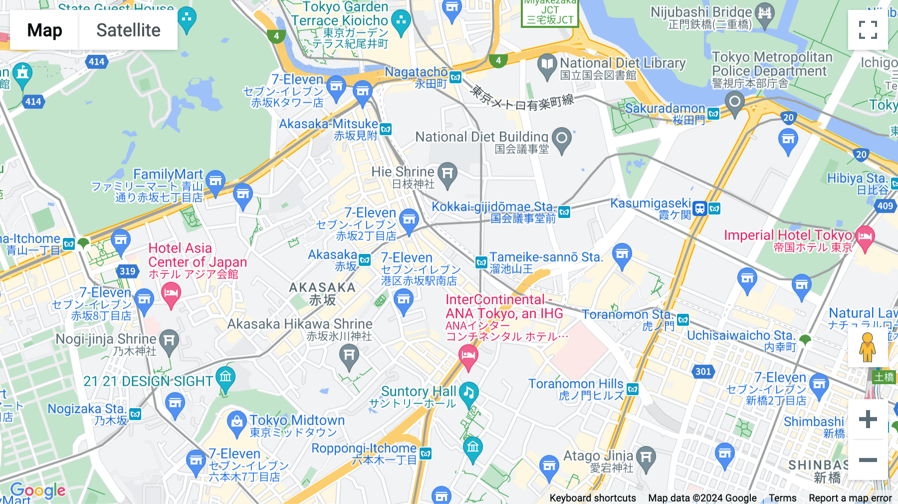 Click for interative map of 2-5-8 Akasaka, Tokyo