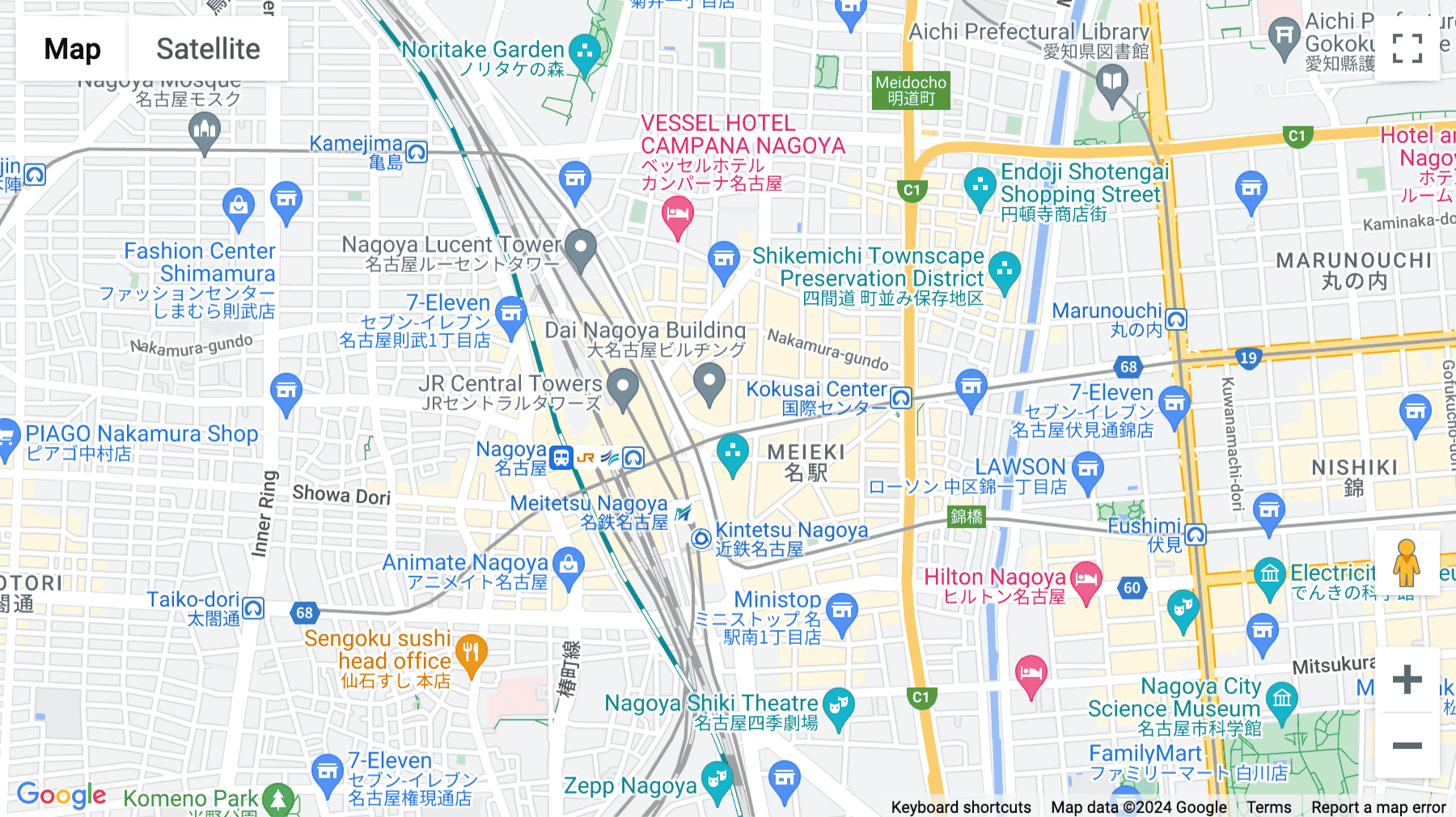 Click for interative map of 3-26-8 Meieki, Nakamura-ku, Nagoya-shi, Aichi KDX, Nagoya Ekimae Building 13F, Nagoya City