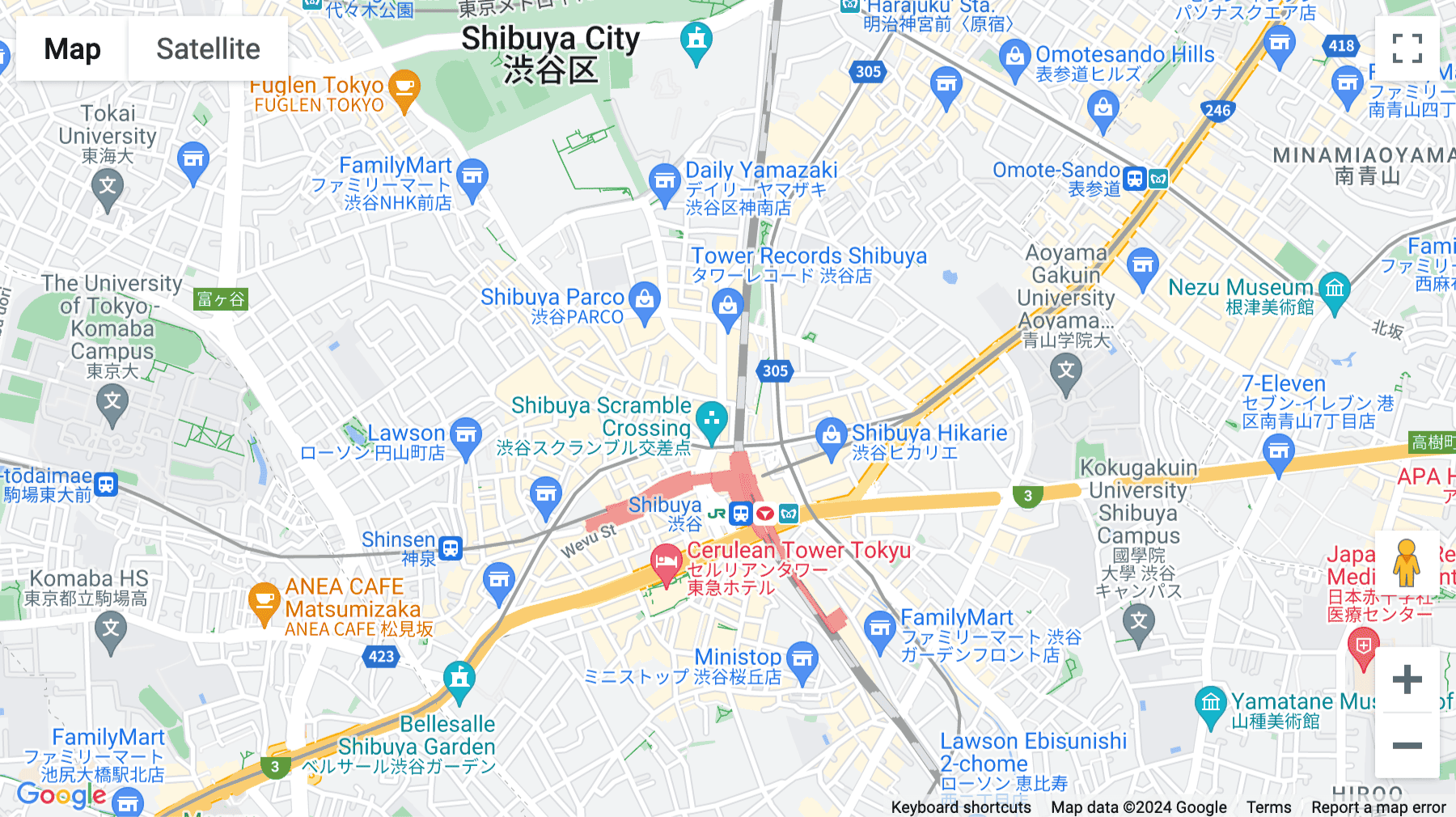 Click for interative map of Shibuyakoendori Building 1F-6F, 1-23-14 Jinnan, Shibuya-ku, Tokyo