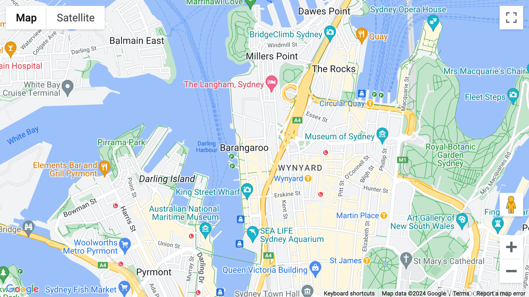 Click for interative map of 1 Sussex Street, Barangaroo, Sydney