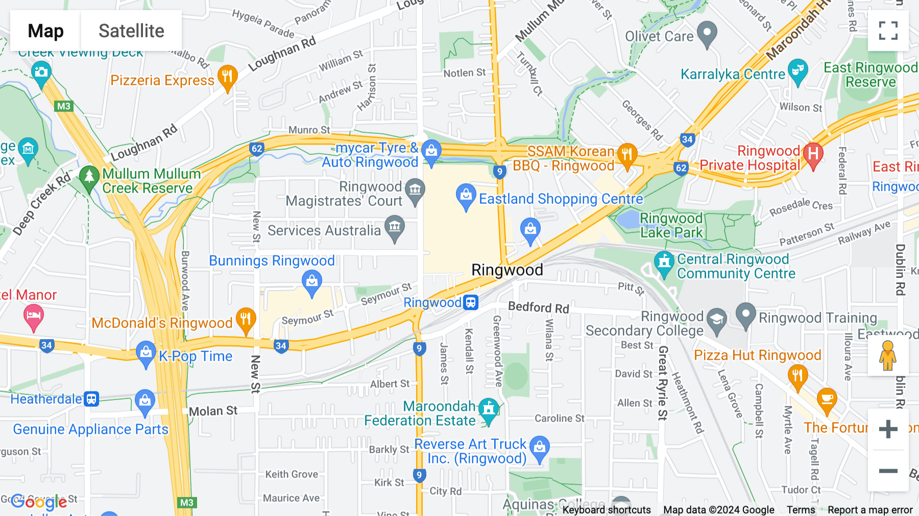 Click for interative map of 175 Maroondah Highway, Ringwood, Melbourne