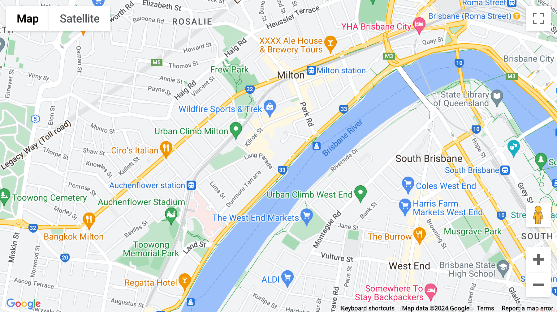 Click for interative map of 339 Coronation Drive, Milton, Brisbane
