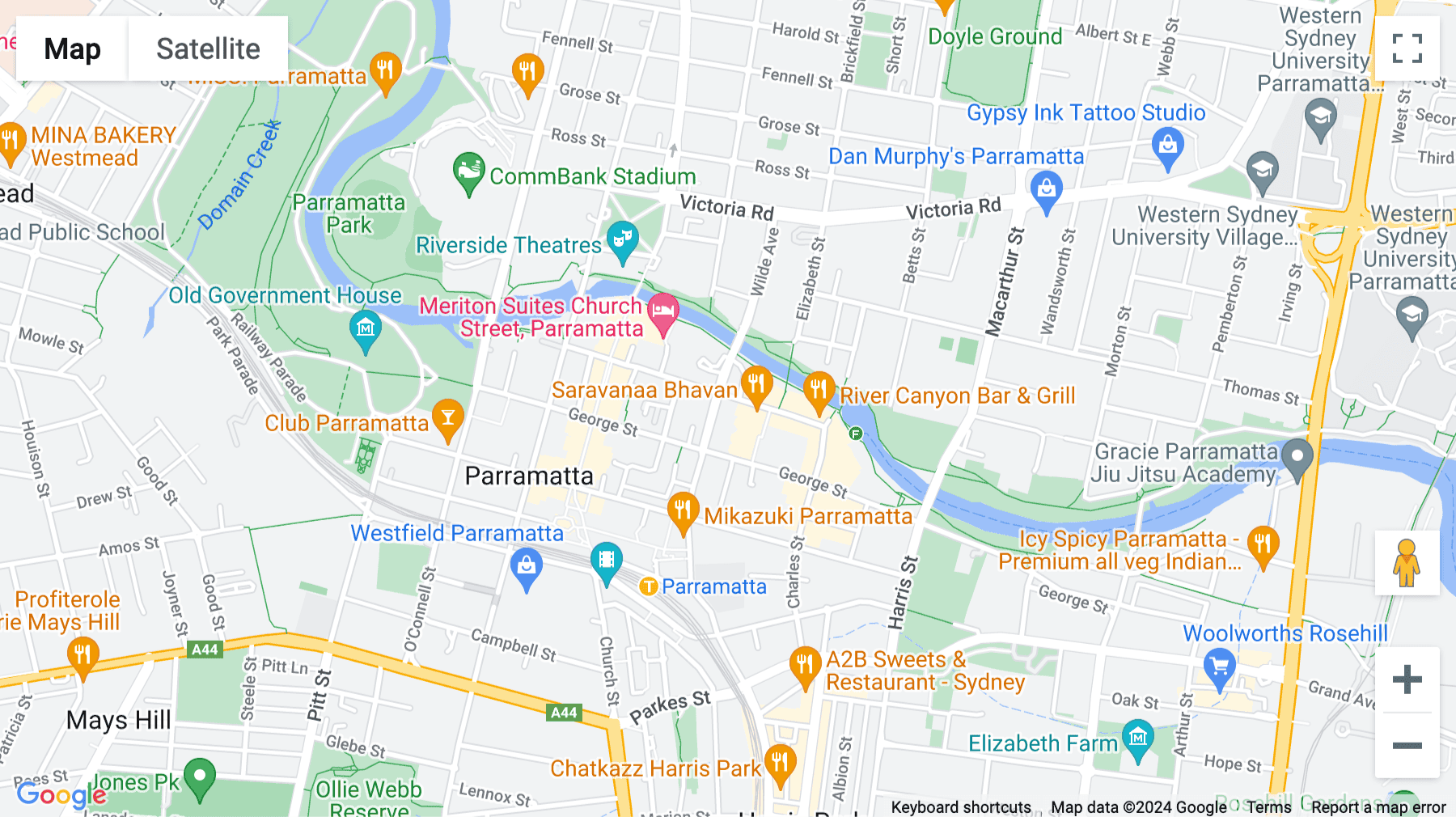Click for interative map of 32 Smith Street, Parramatta, Sydney