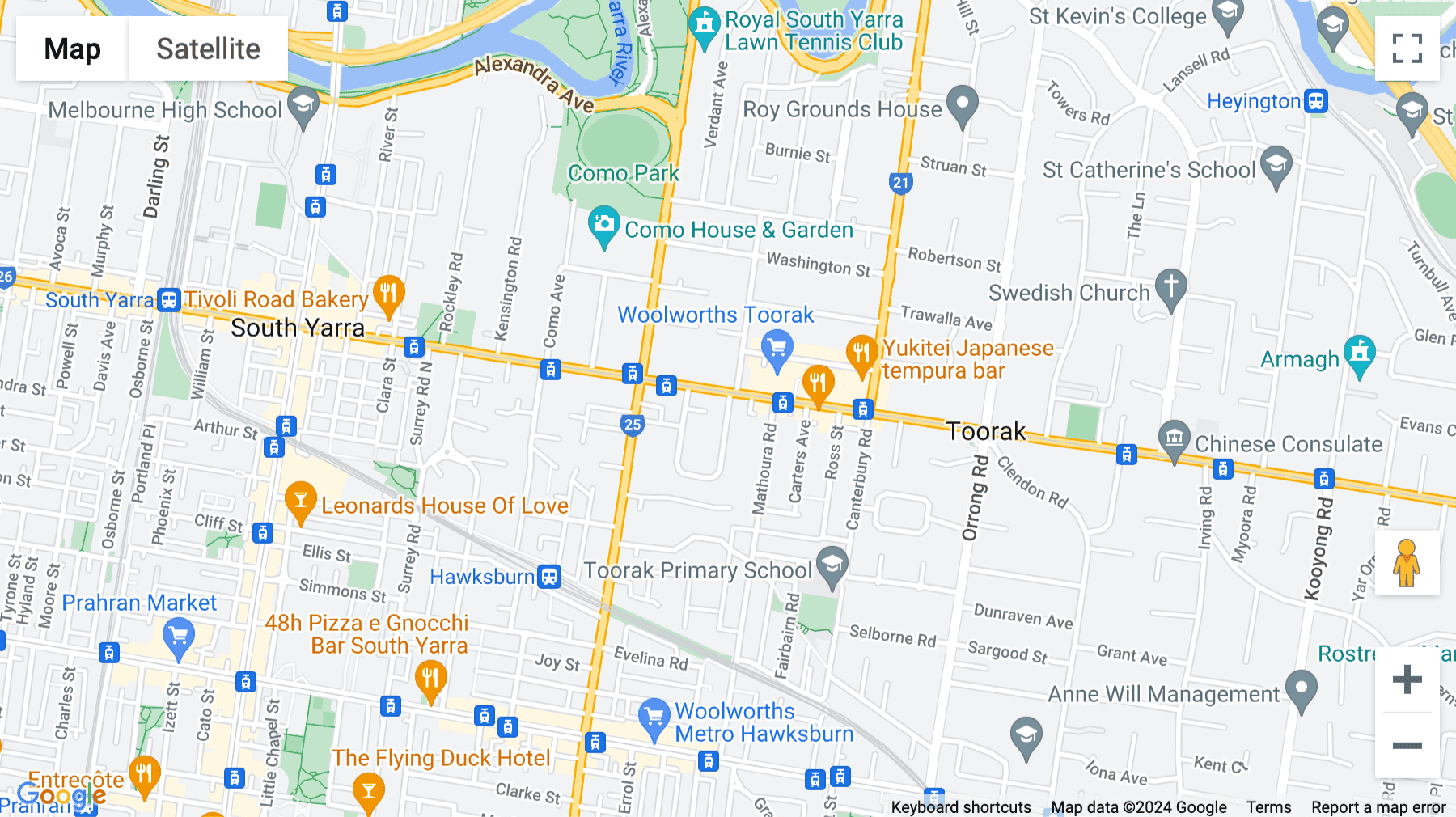 Click for interative map of Unit 7/412 Toorak Road, Toorak, Melbourne