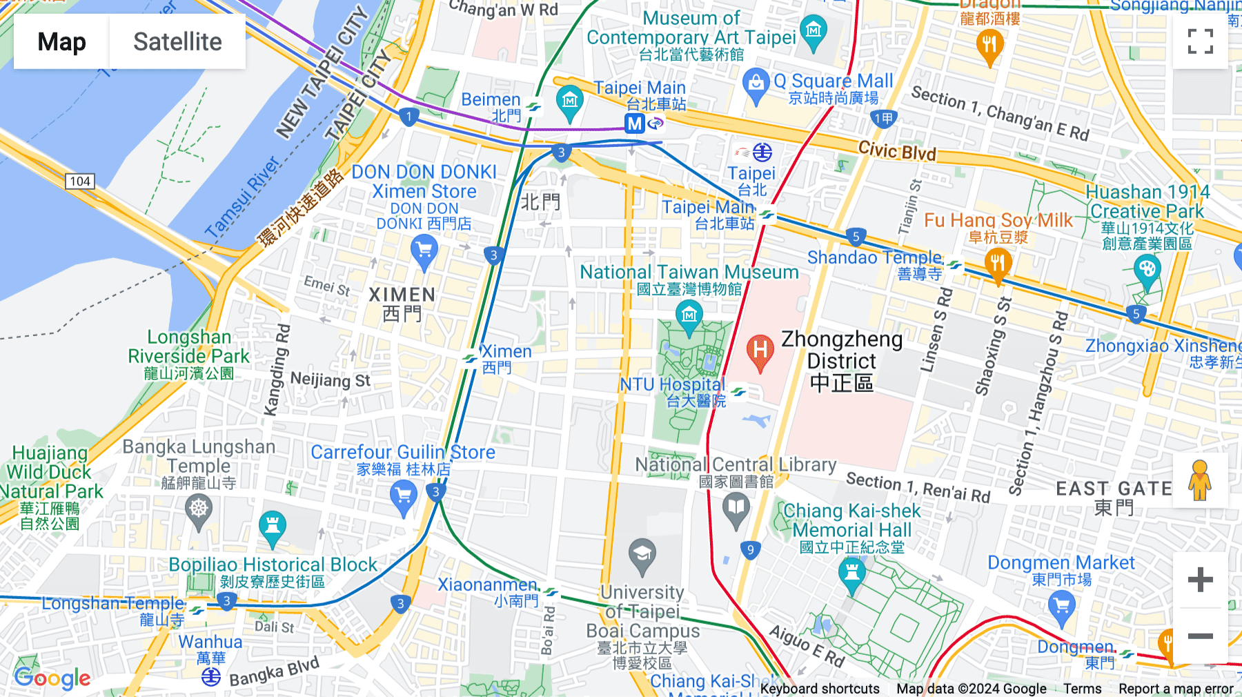Click for interative map of 119, Section 1, Chongqing South Road, Zhongzheng District, Taipei