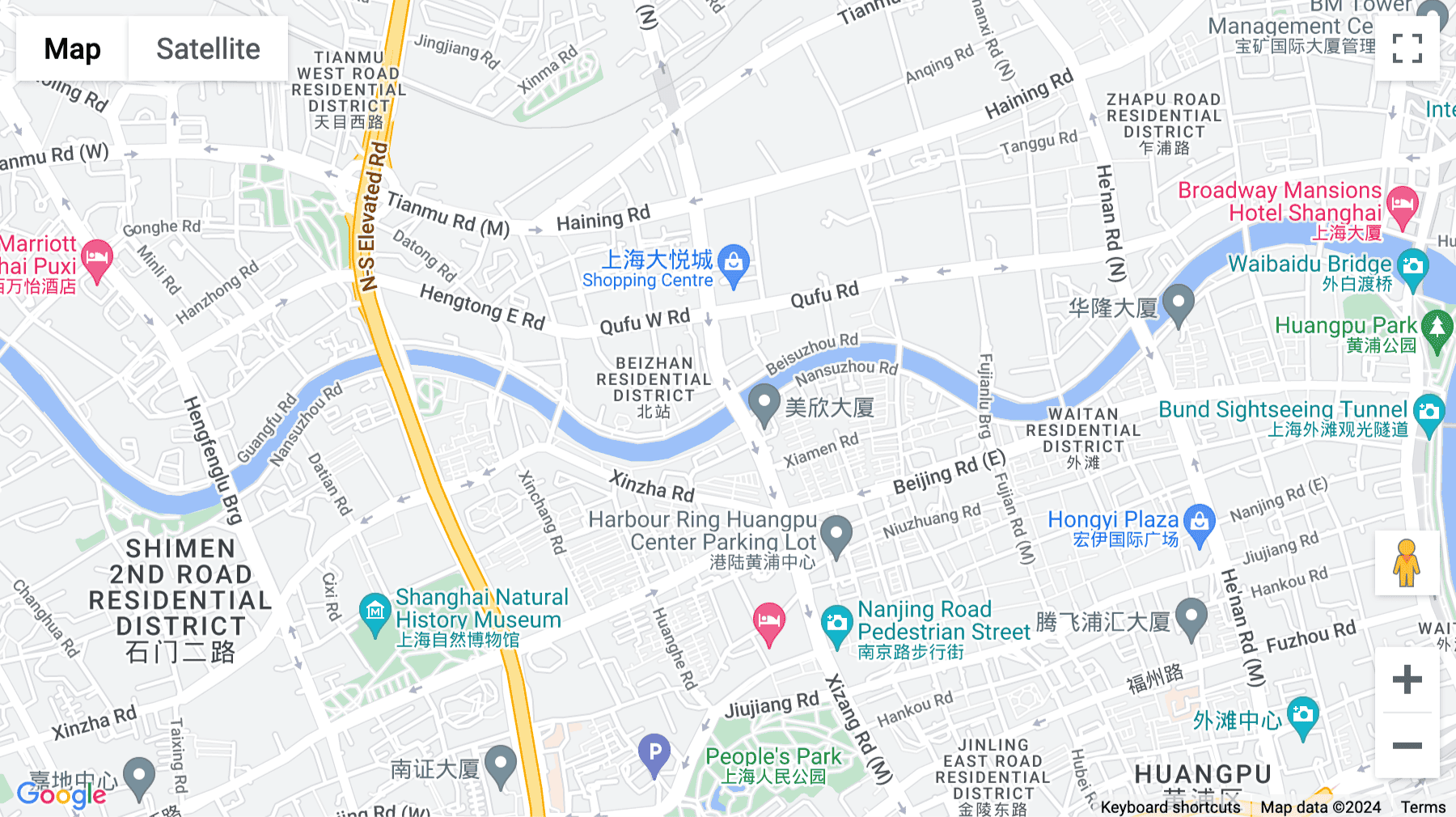 Click for interative map of 22F 760 South Xizang Road, Shanghai