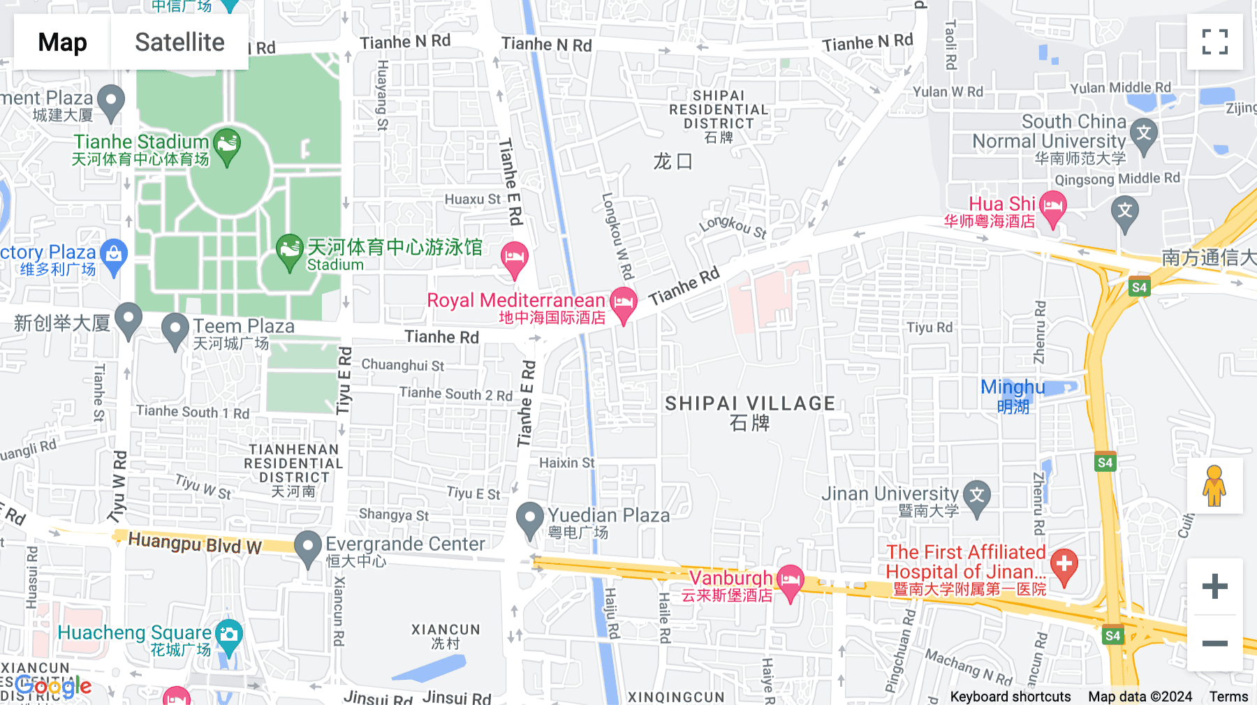 Click for interative map of Mediterranean International Hotel, Number. 518, Tianhe Road, 9th Floor, Tianhe District, Guangzhou
