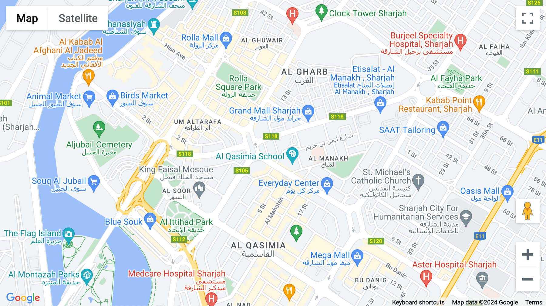 Click for interative map of Megamall Tower Plot 260, Bu Daniq, Al Qassimia, Sharjah