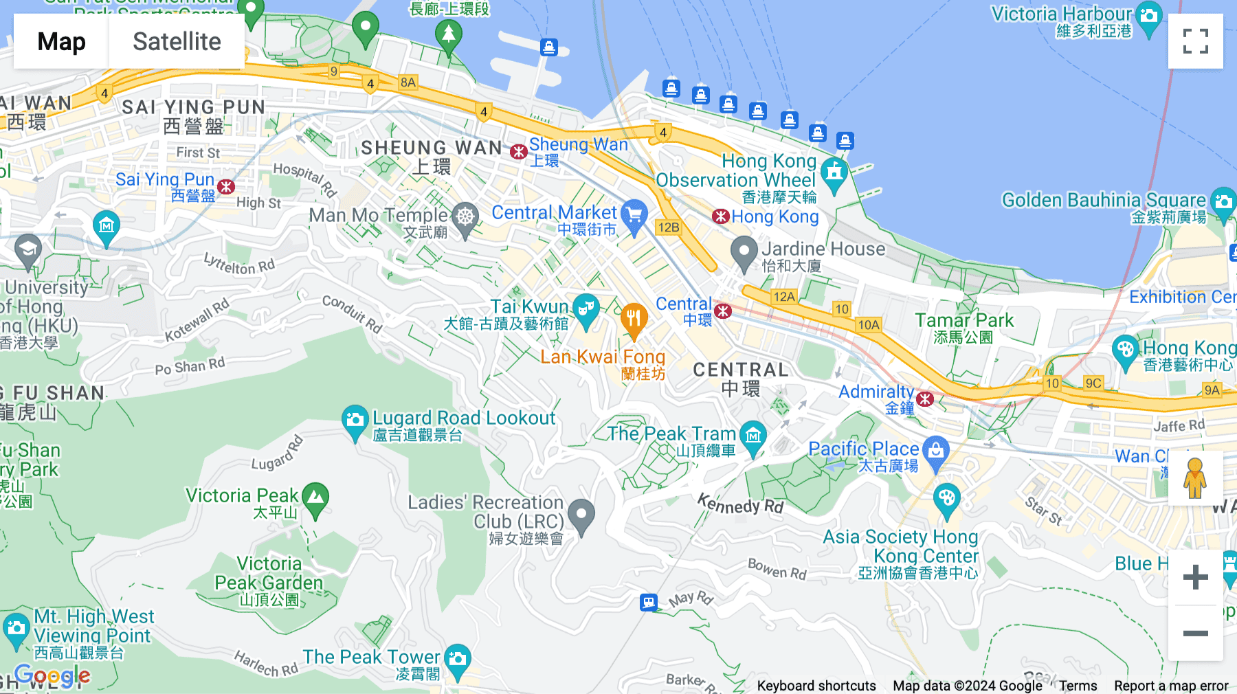 Click for interative map of 10th Floor, Yu Yuet Lai Building, 43-55 Wyndham Street, Hong Kong