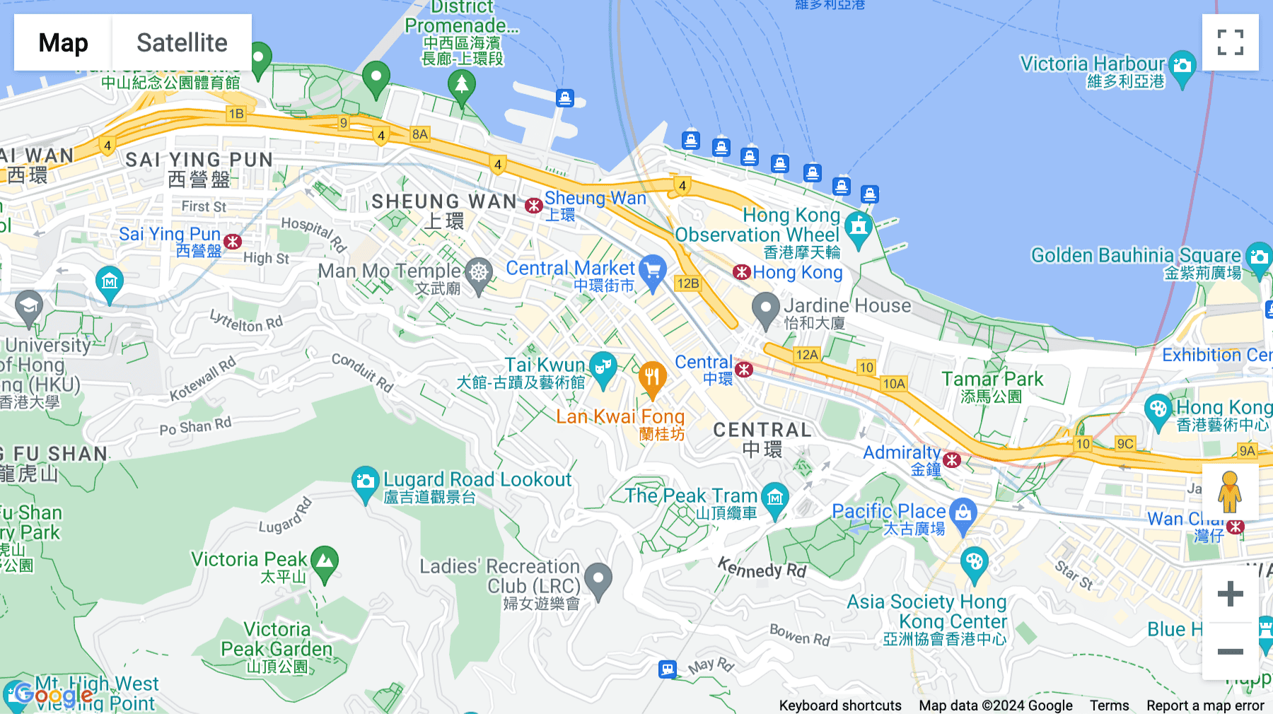 Click for interative map of No.28 Stanley Street, 1-25 Floor, Hong Kong