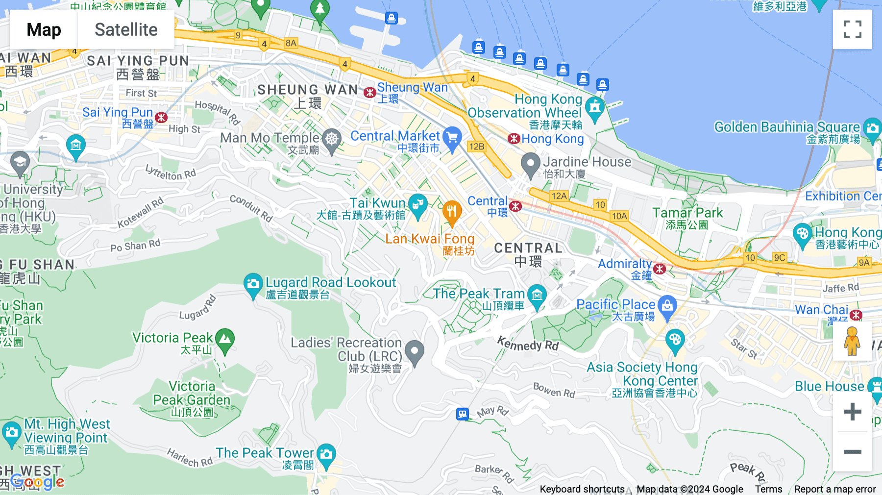 Click for interative map of Lan Kwai Fong Tower (LKF Tower), 33 Wyndham Street, Hong Kong