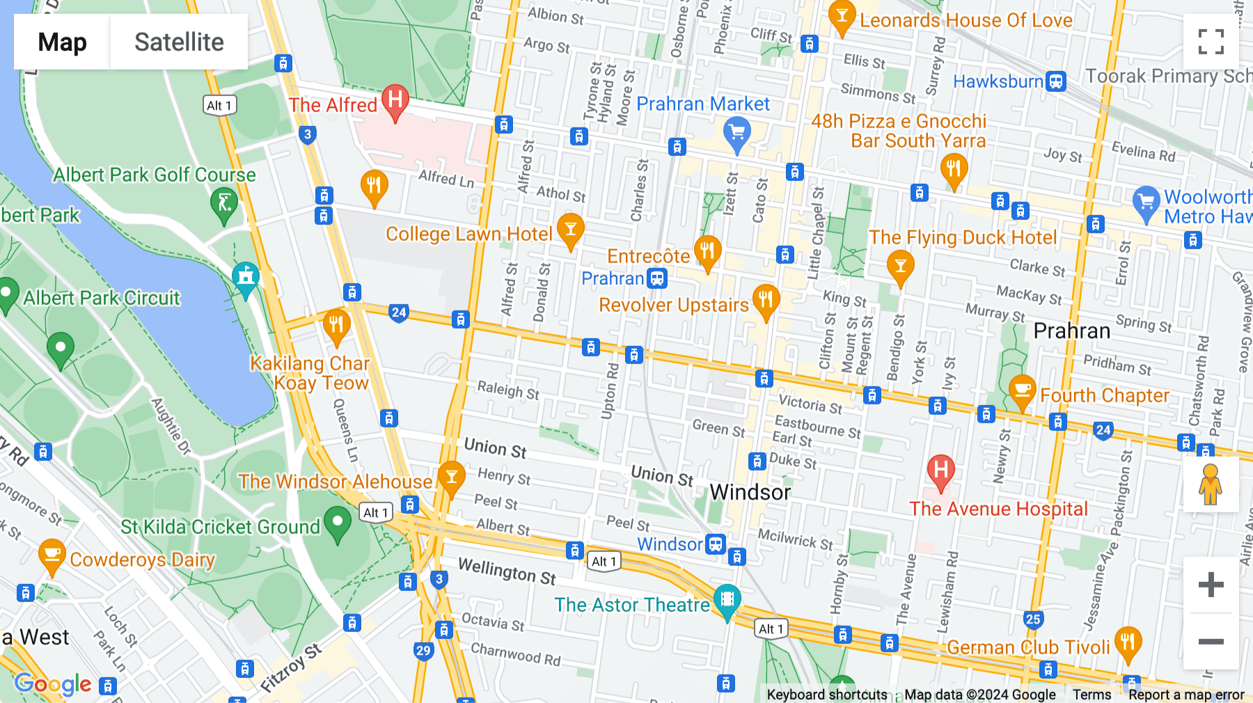 Click for interative map of 88 High Street, Windsor, Melbourne