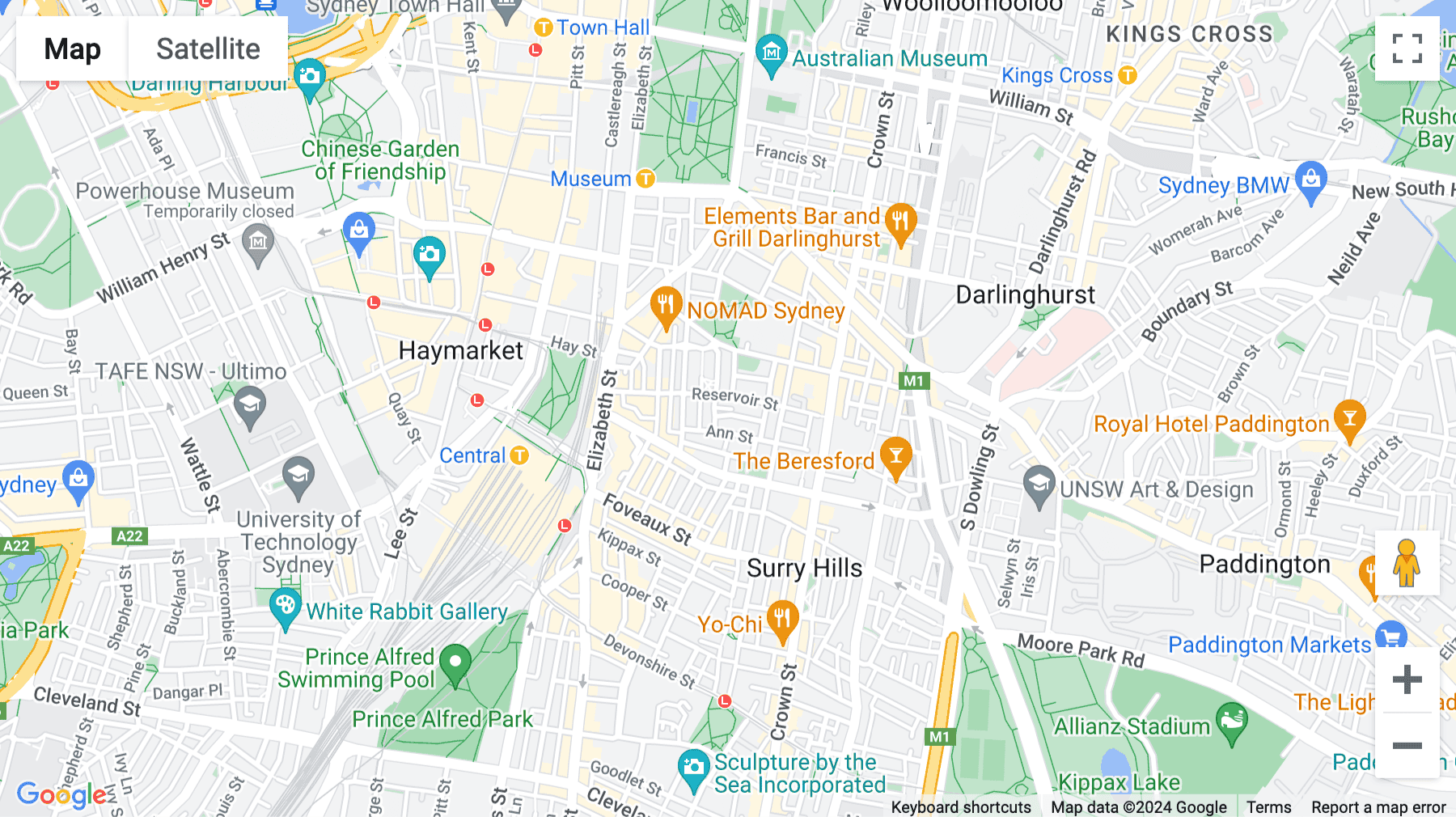 Click for interative map of 285a Crown Street, Surry Hills, Sydney