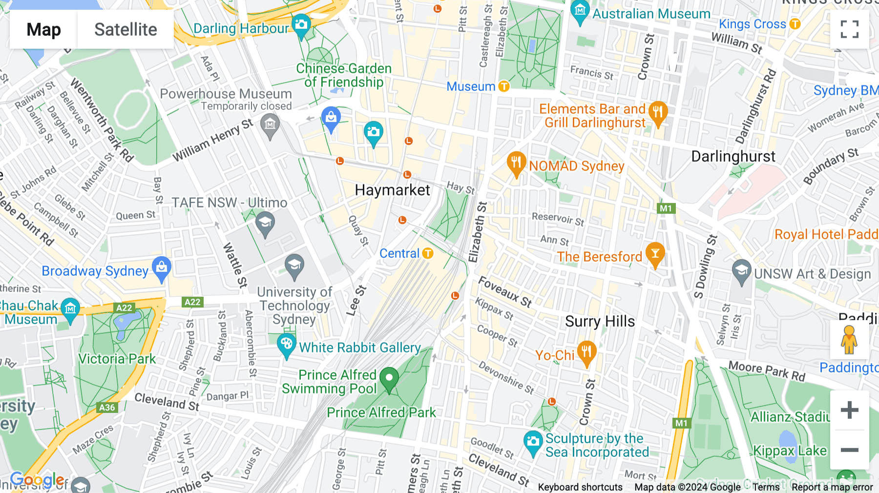 Click for interative map of Levels 1, 2 & 3, 1 Eddy Avenue, Haymarket, Sydney