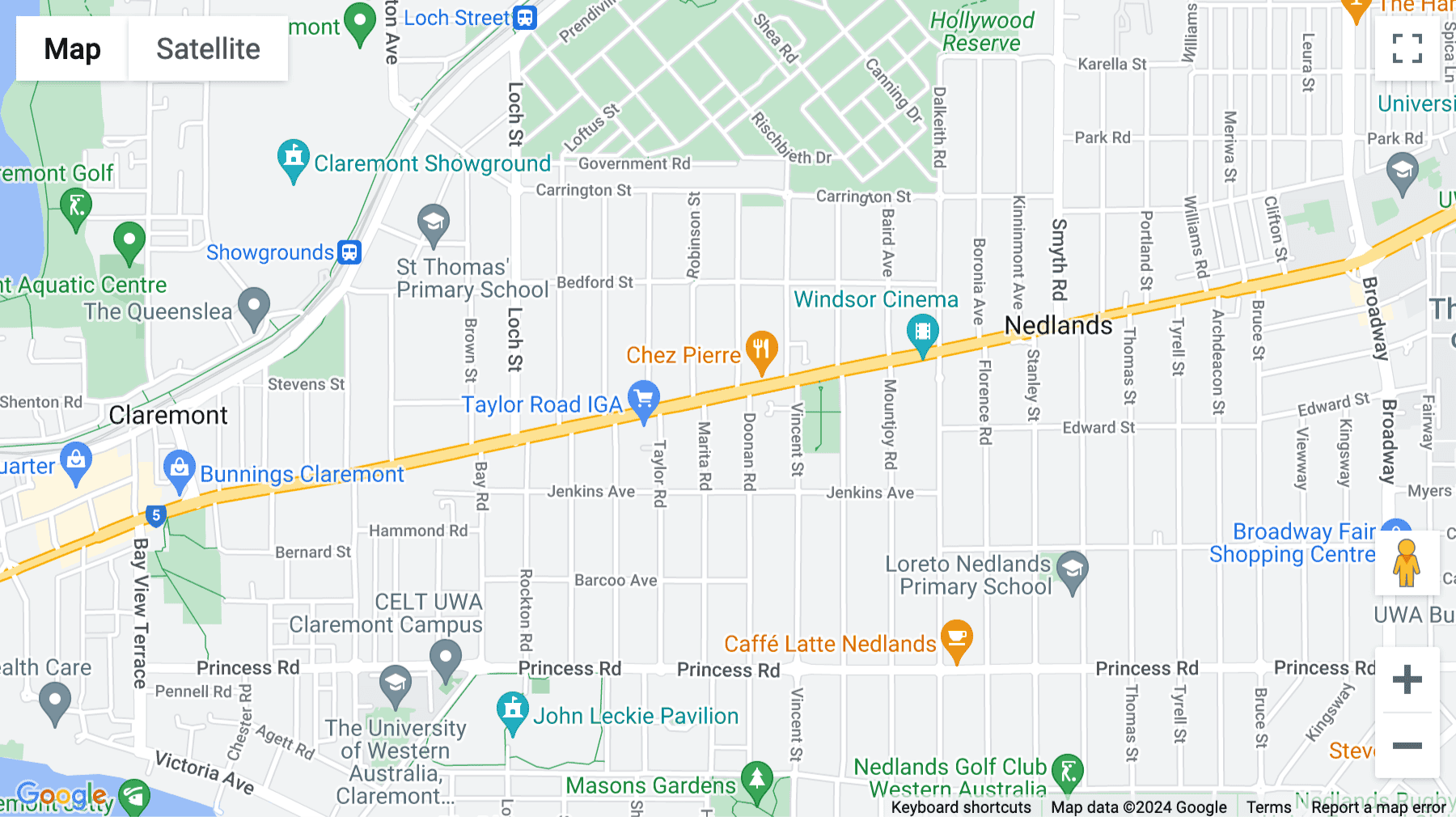 Click for interative map of 136 Stirling Highway, Nedlands