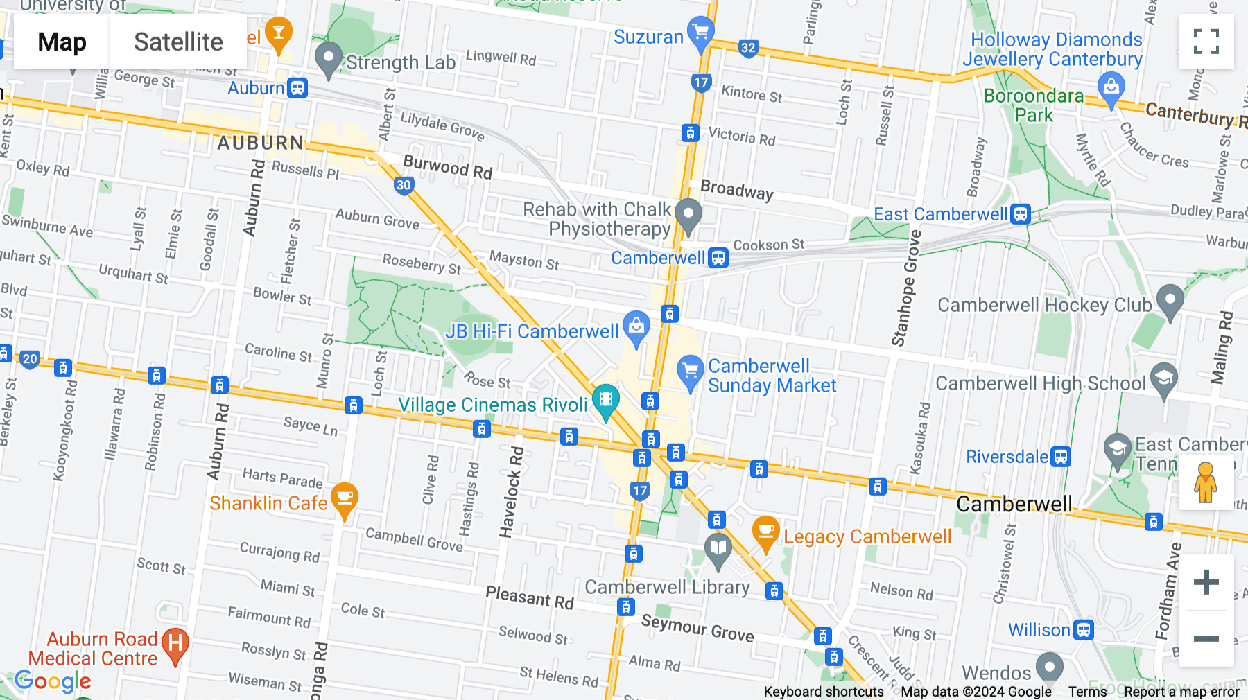 Click for interative map of 793 Burke Road, Camberwell Place, Melbourne