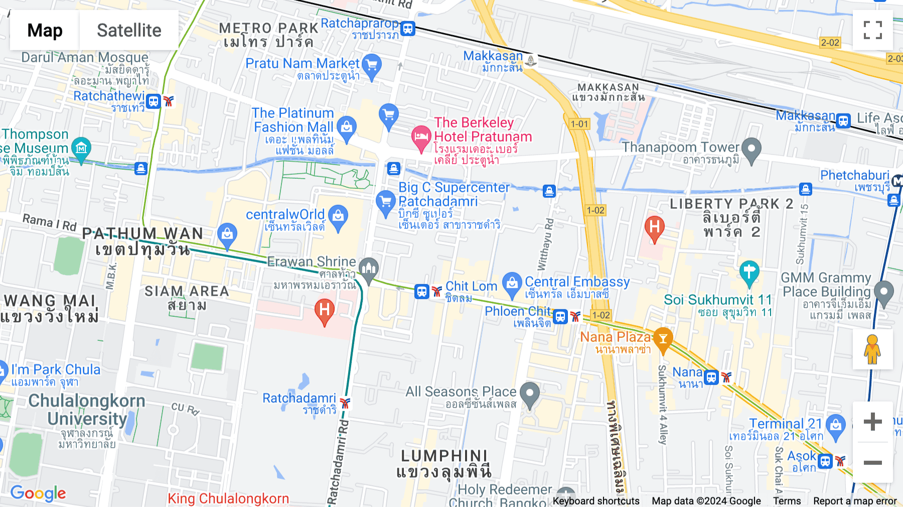 Click for interative map of 29 Vanissa Building, 25th Floor, Chit Lom Alley, Ploenchit Road, Pathum Wan, Bangkok