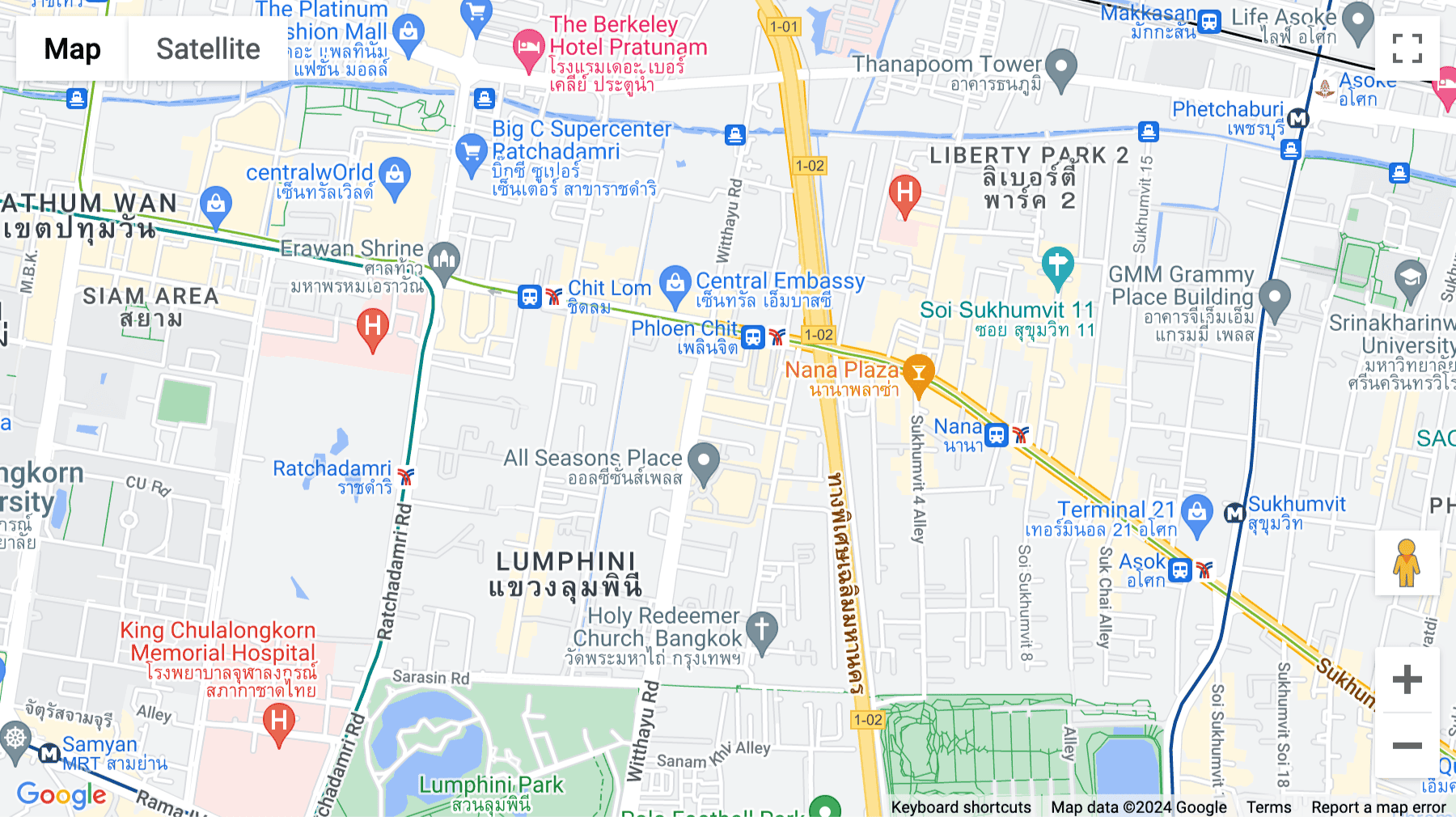 Click for interative map of M Thai Tower, Floor 23/F, 87 Wireless Road, Bangkok