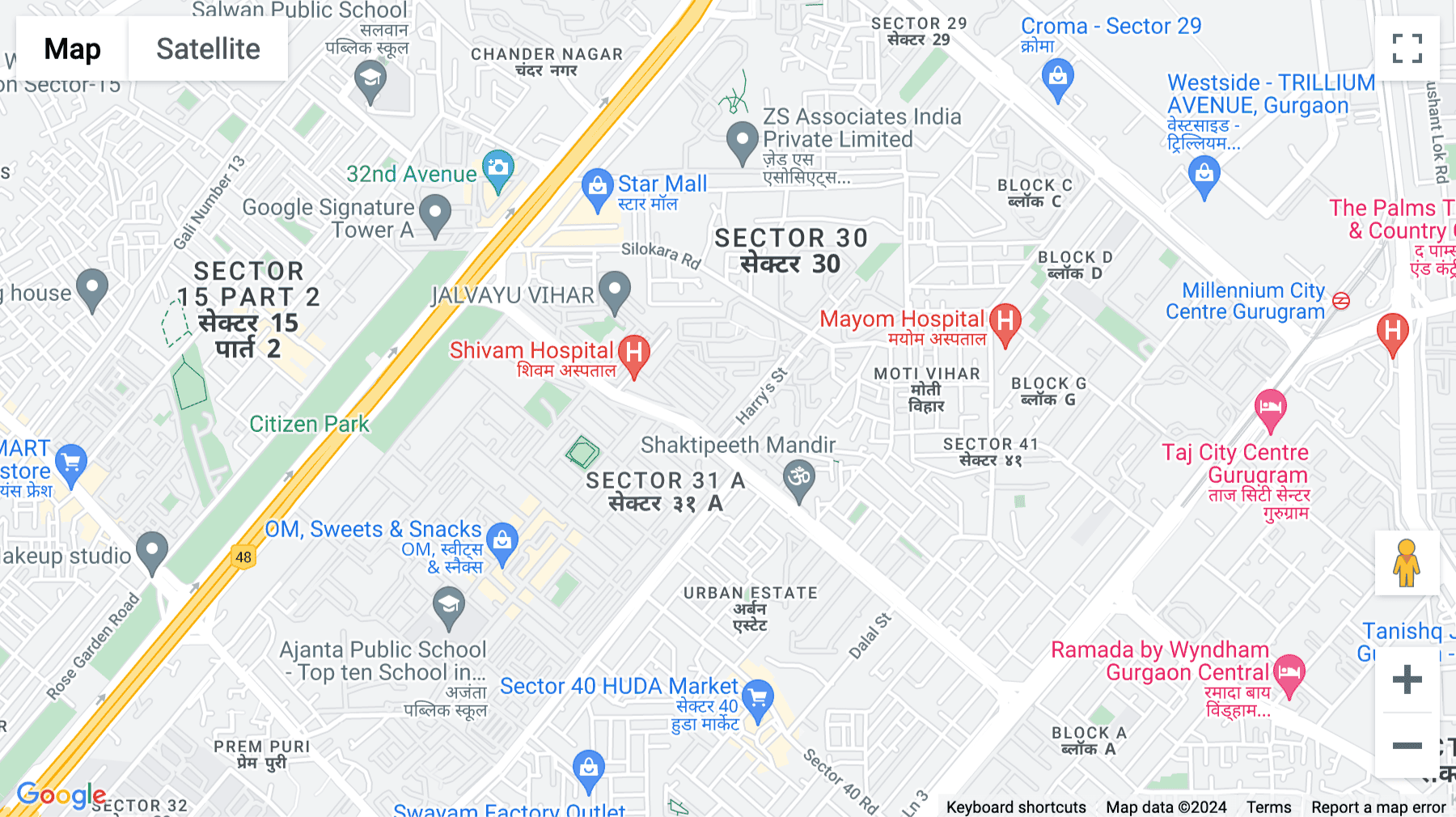 Click for interative map of 1094, Huda Colony, Gurugram