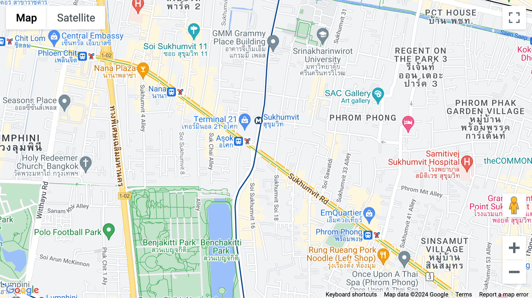 Click for interative map of Level 32 & 33 Interchange 21, Asoke Road & Sukhumvit Road Intersection, Sukhumvit Road, Bangkok