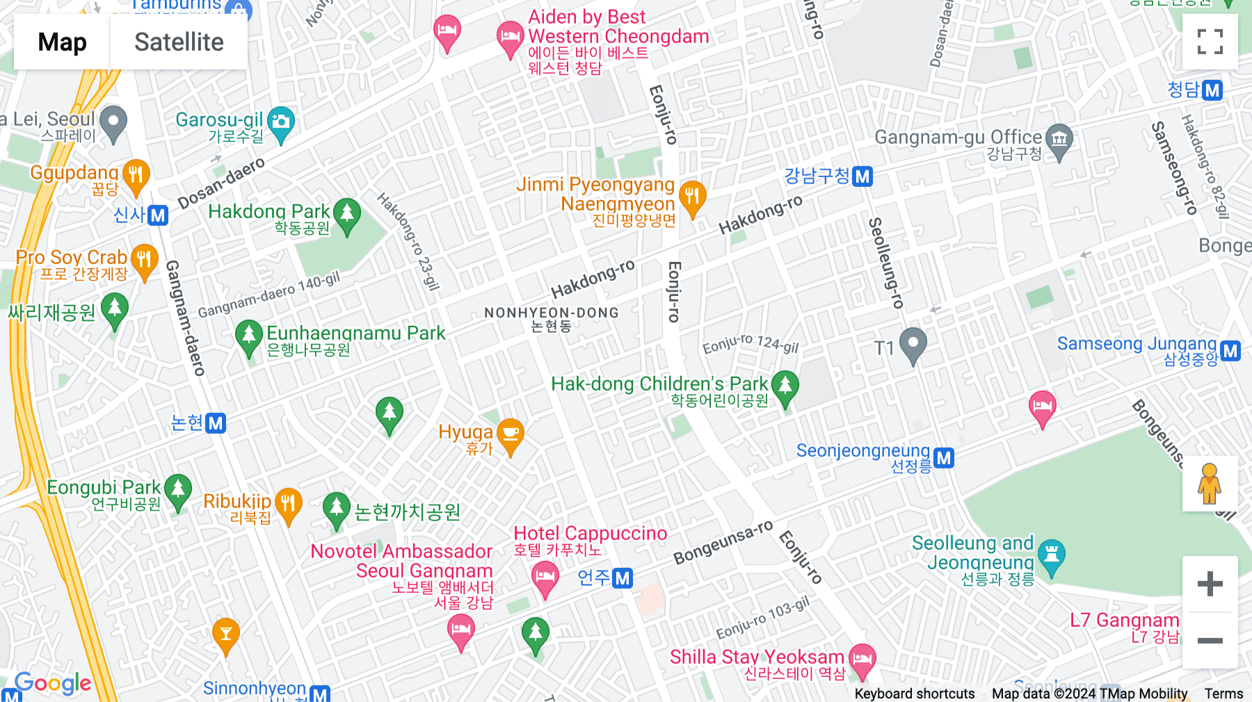 Click for interative map of 4, Eonju-ro 125-gil, Hakdong 1, Seoul