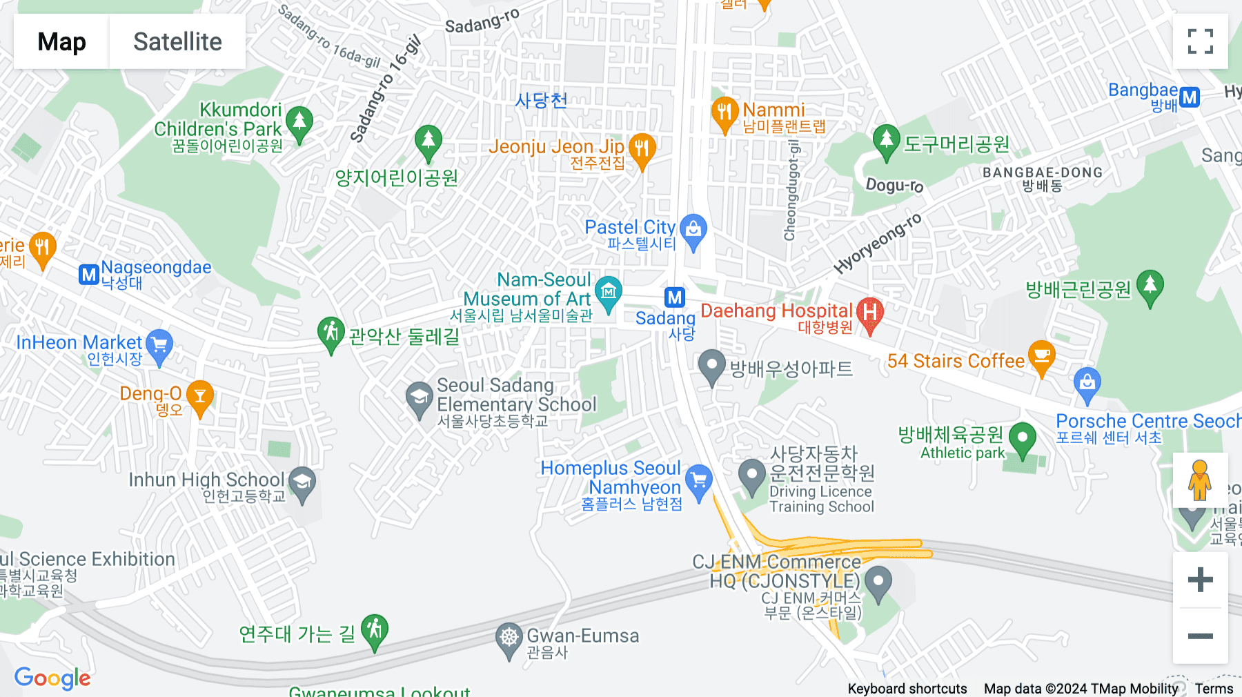 Click for interative map of 61, Namhyeon 3-gil, Sading 1, Seoul
