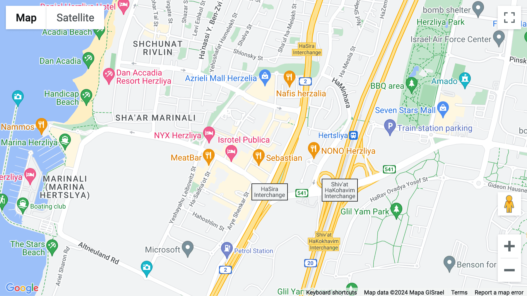 Click for interative map of 7 Sapir Street, Herzliya