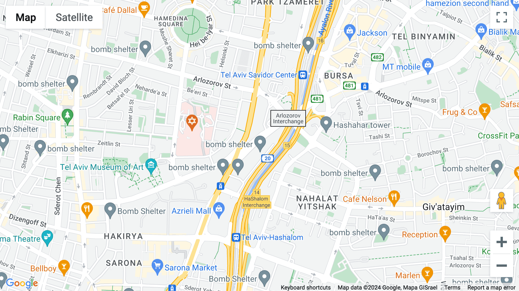 Click for interative map of Menachem Begin 150, Tel Aviv-Yafo, Israel, Tel Aviv