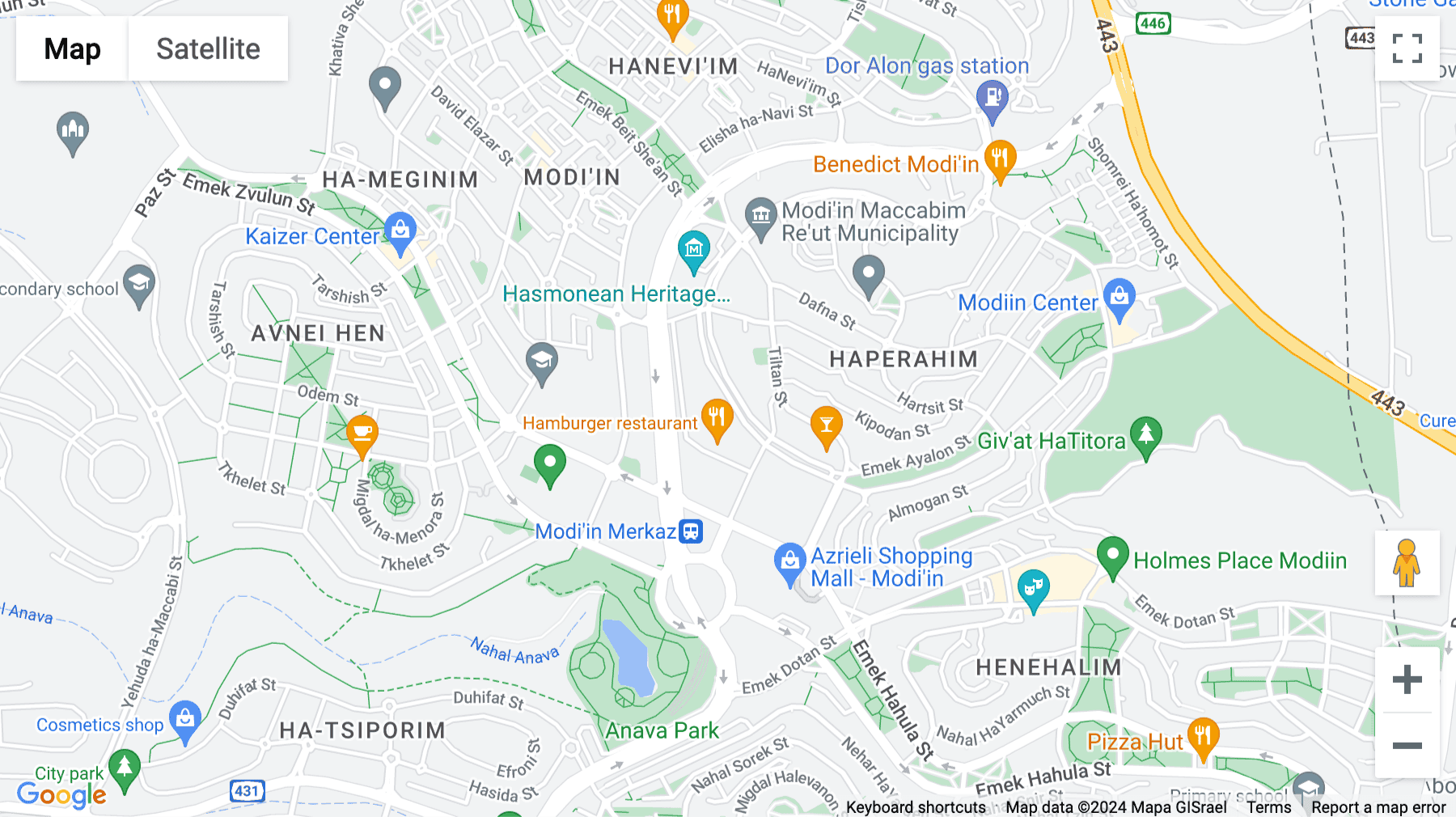 Click for interative map of Dona 1, 38 Dam Hamaccabim Street, Modi'in-Maccabim-Re'ut