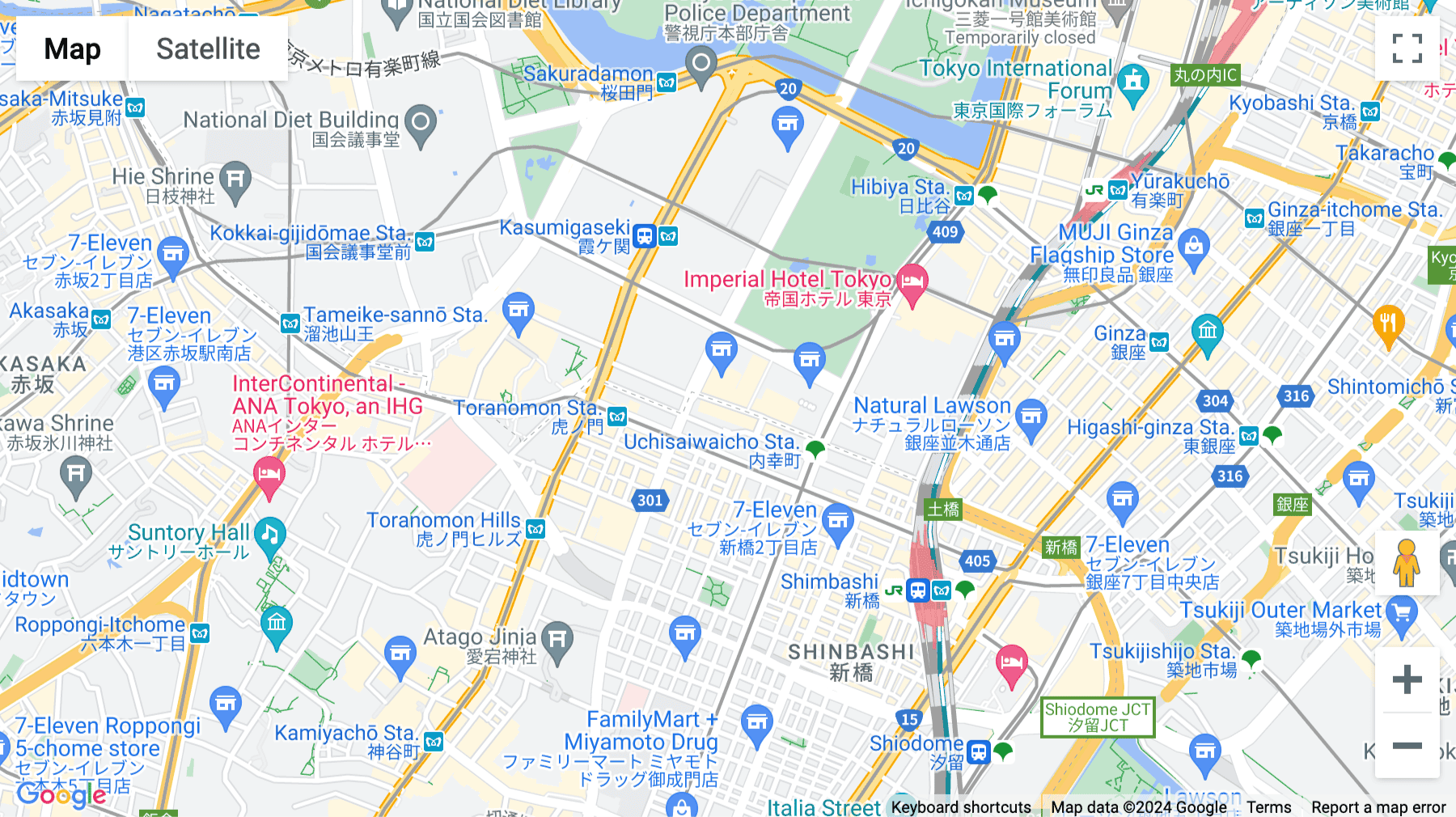 Click for interative map of Hibiya Fort Tower, 1-1 Nishishinbashi, Minato, 10 Floor, Tokyo