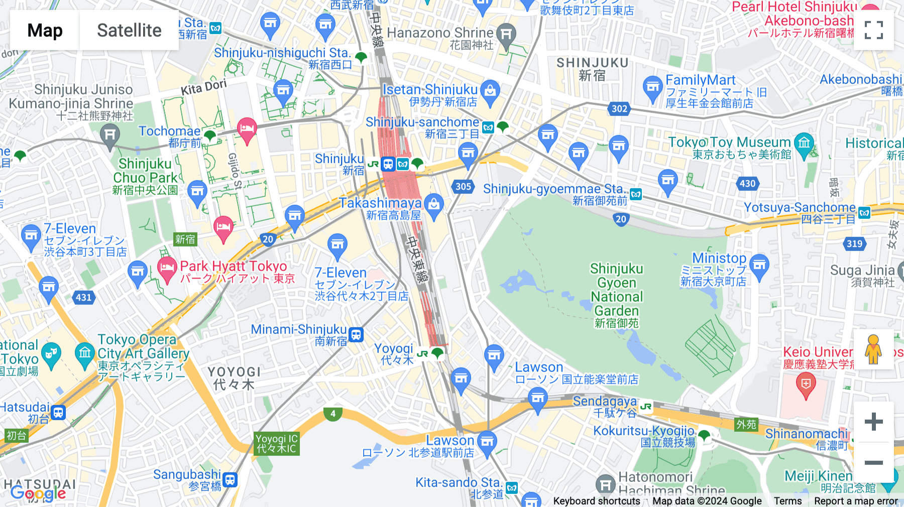Click for interative map of 16F Link Square Shinjuku, 5-27-5 Sendagaya, Tokyo