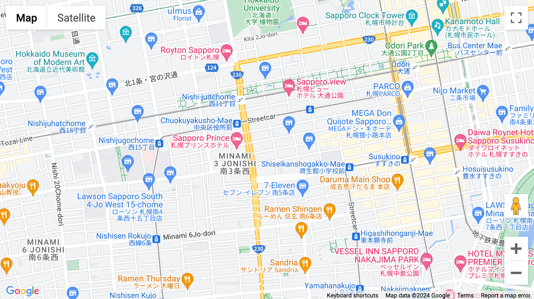 Click for interative map of 1000-24 Minami 2 West 10-chome, Taketo Building, Sapporo