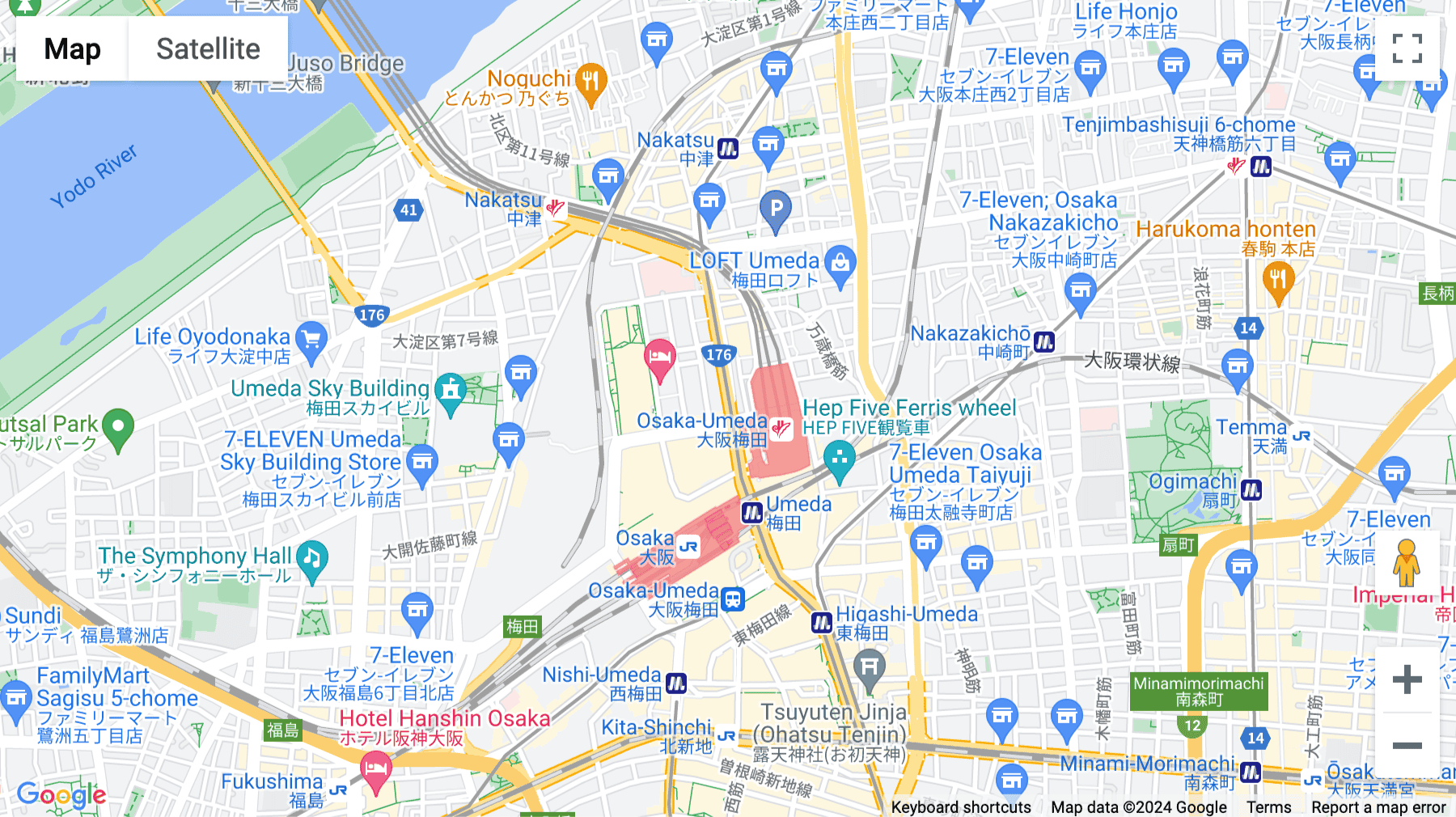 Click for interative map of 2-1-18 Shibata, Nishihankyu Building, 1st Floor, Osaka